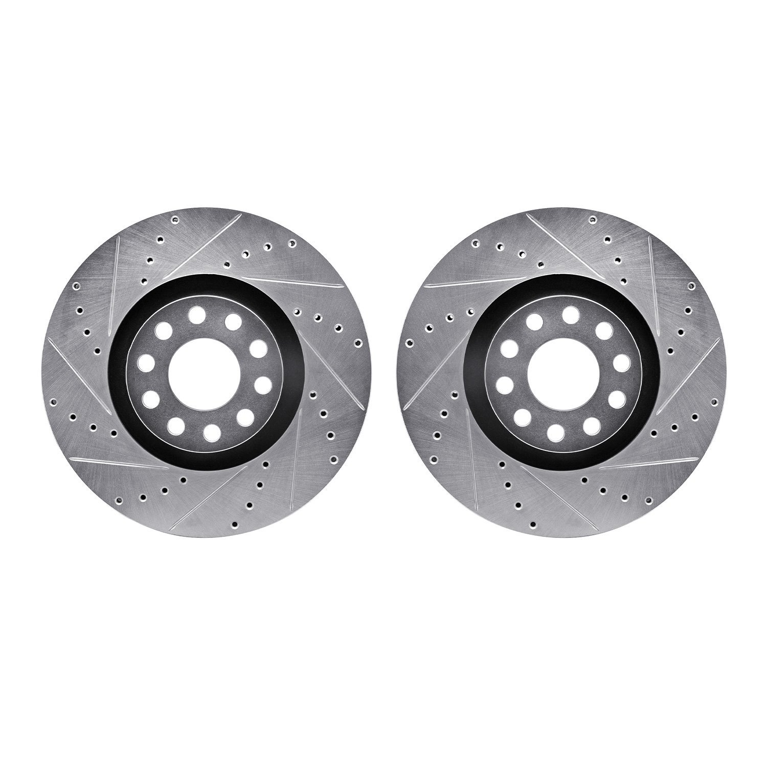 7002-73024 Drilled/Slotted Brake Rotors [Silver], 2000-2003 Audi/Volkswagen, Position: Front