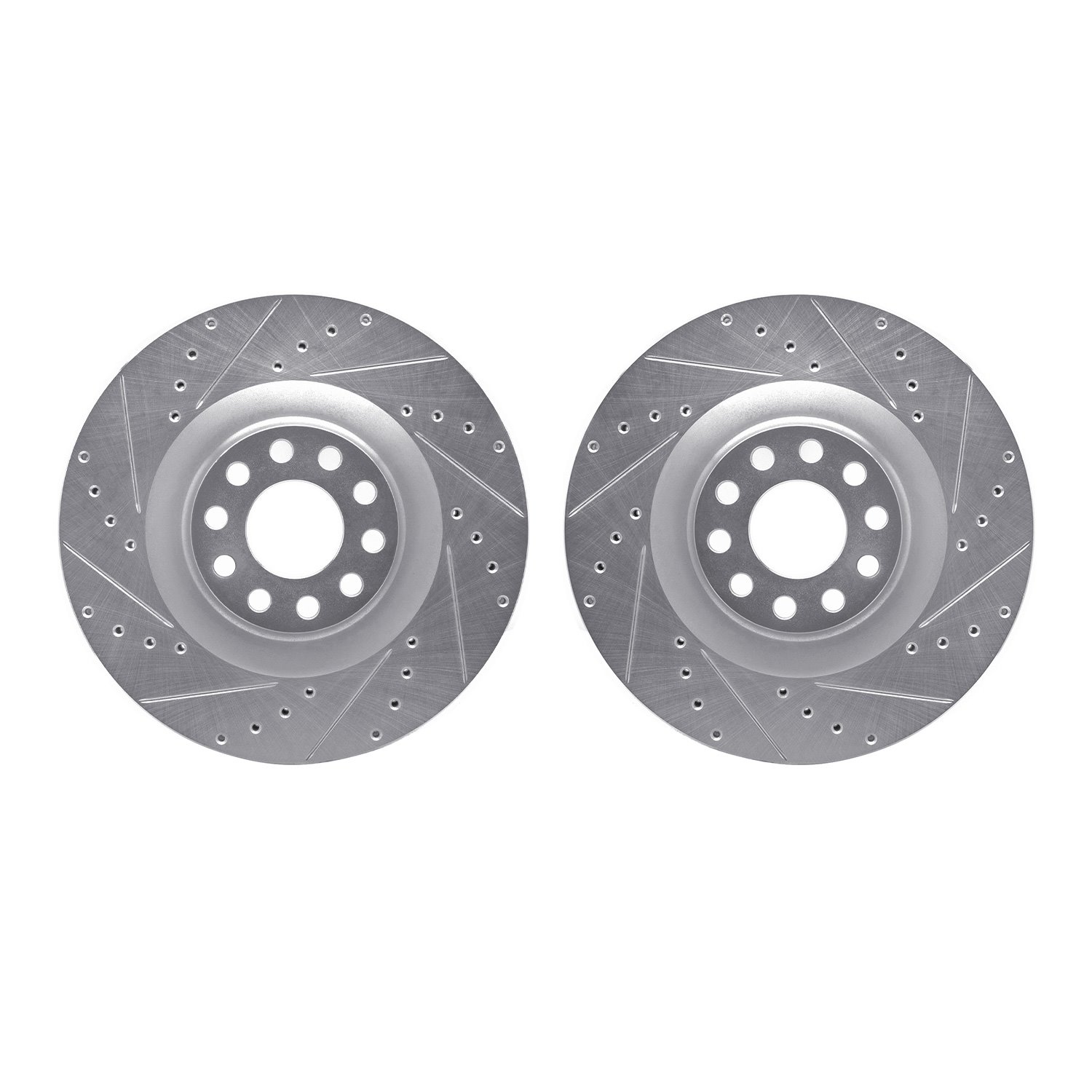 7002-73035 Drilled/Slotted Brake Rotors [Silver], 2001-2003 Audi/Volkswagen, Position: Front