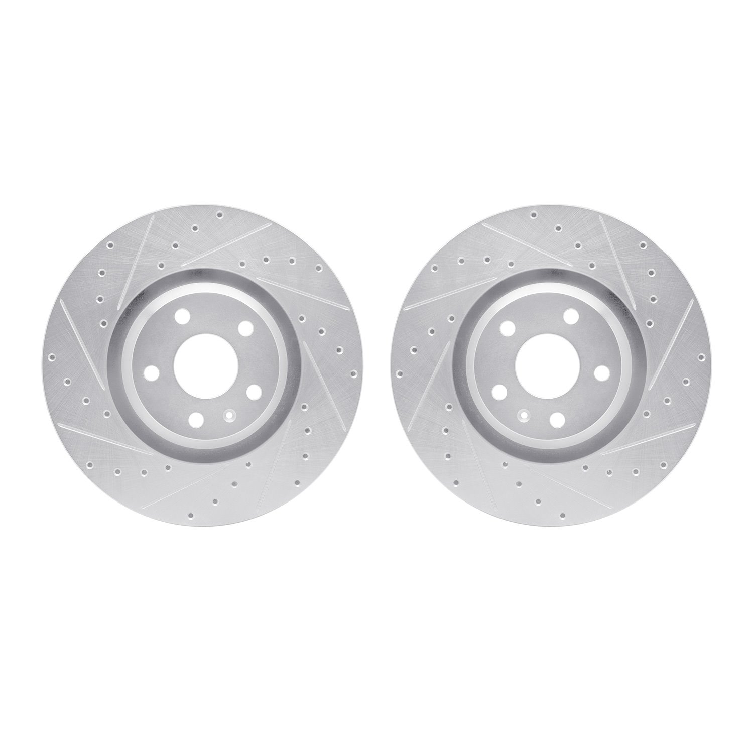 7002-73036 Drilled/Slotted Brake Rotors [Silver], 2008-2011 Audi/Volkswagen, Position: Front