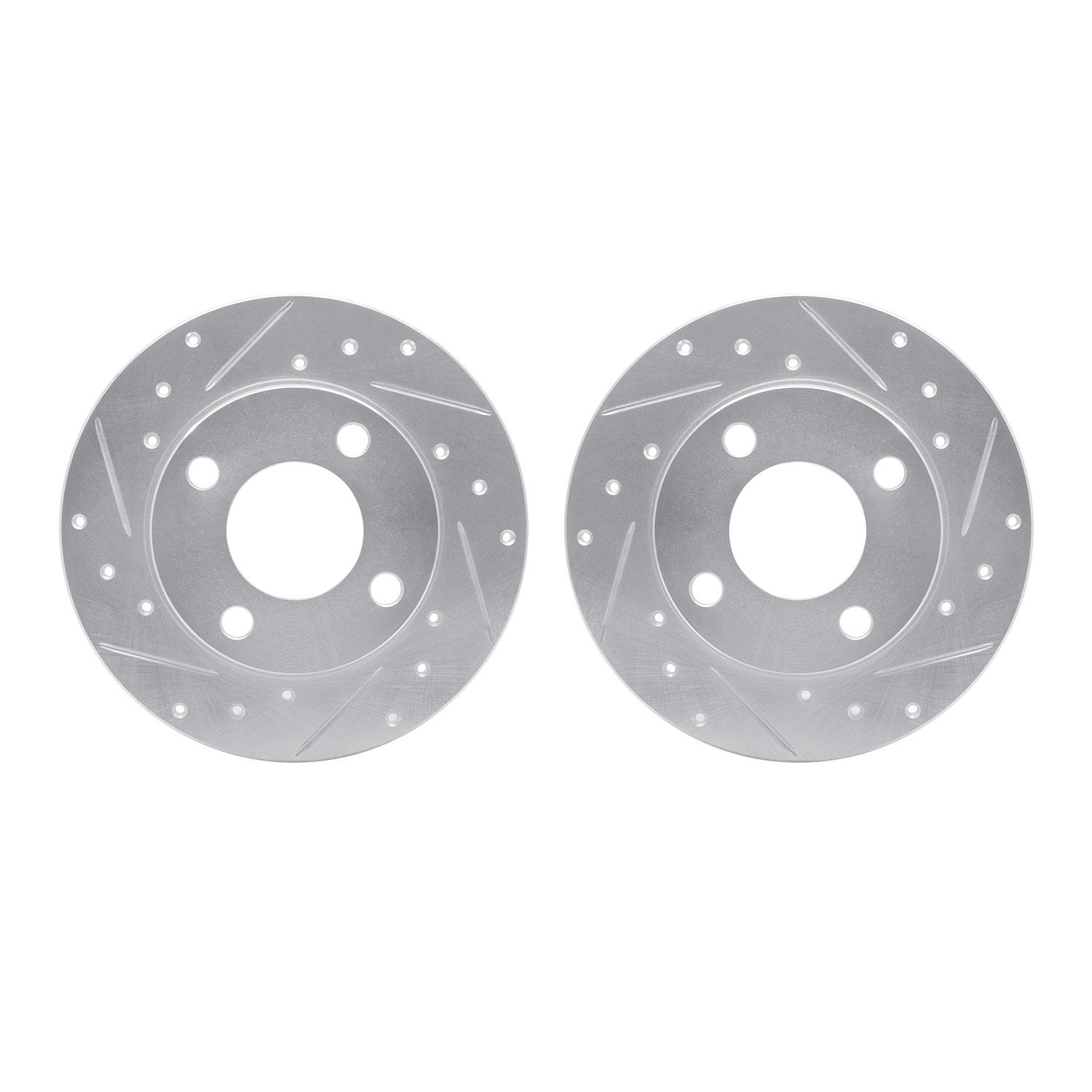 7002-73044 Drilled/Slotted Brake Rotors [Silver], 1984-1995 Audi/Volkswagen, Position: Rear