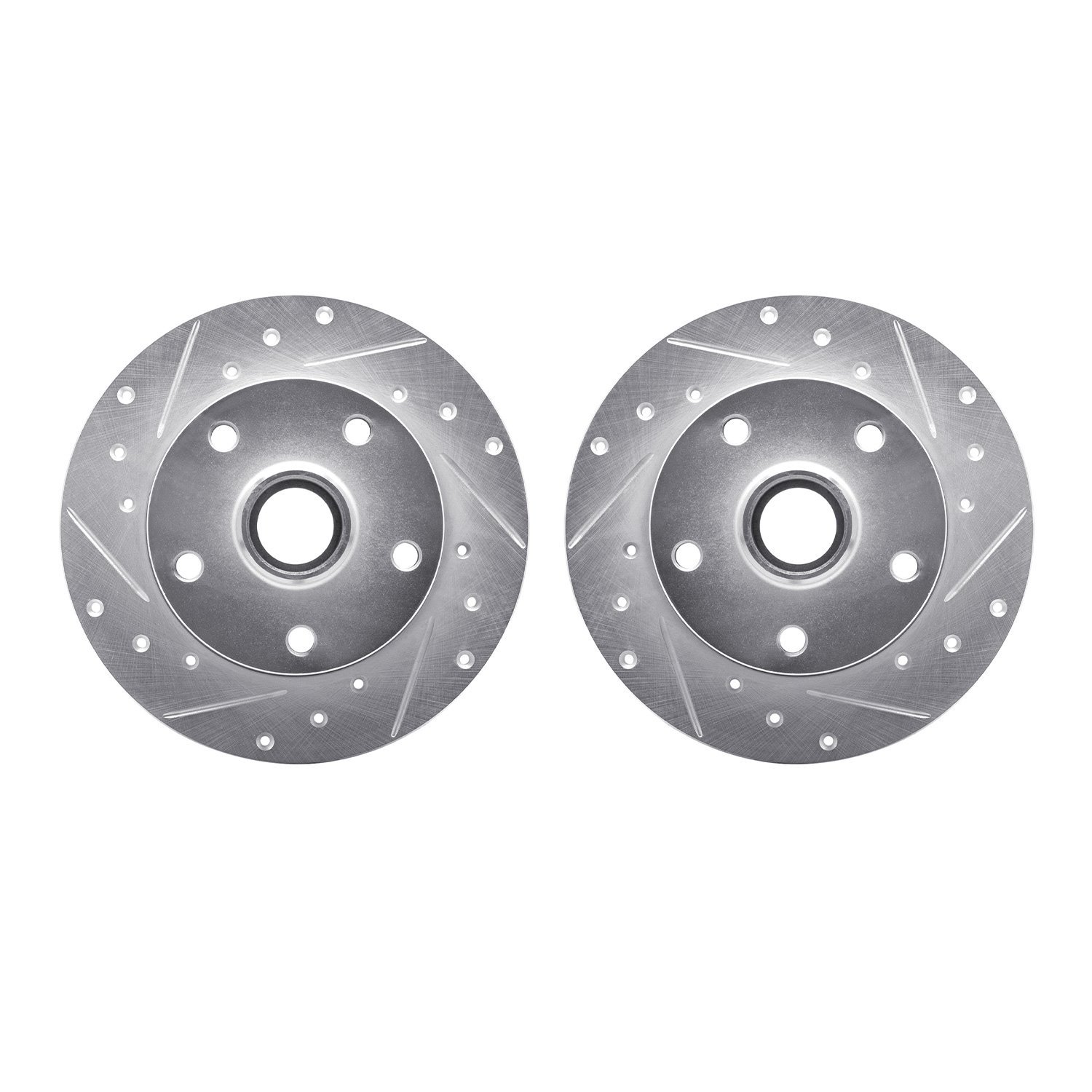 7002-73046 Drilled/Slotted Brake Rotors [Silver], 1996-2008 Audi/Volkswagen, Position: Rear