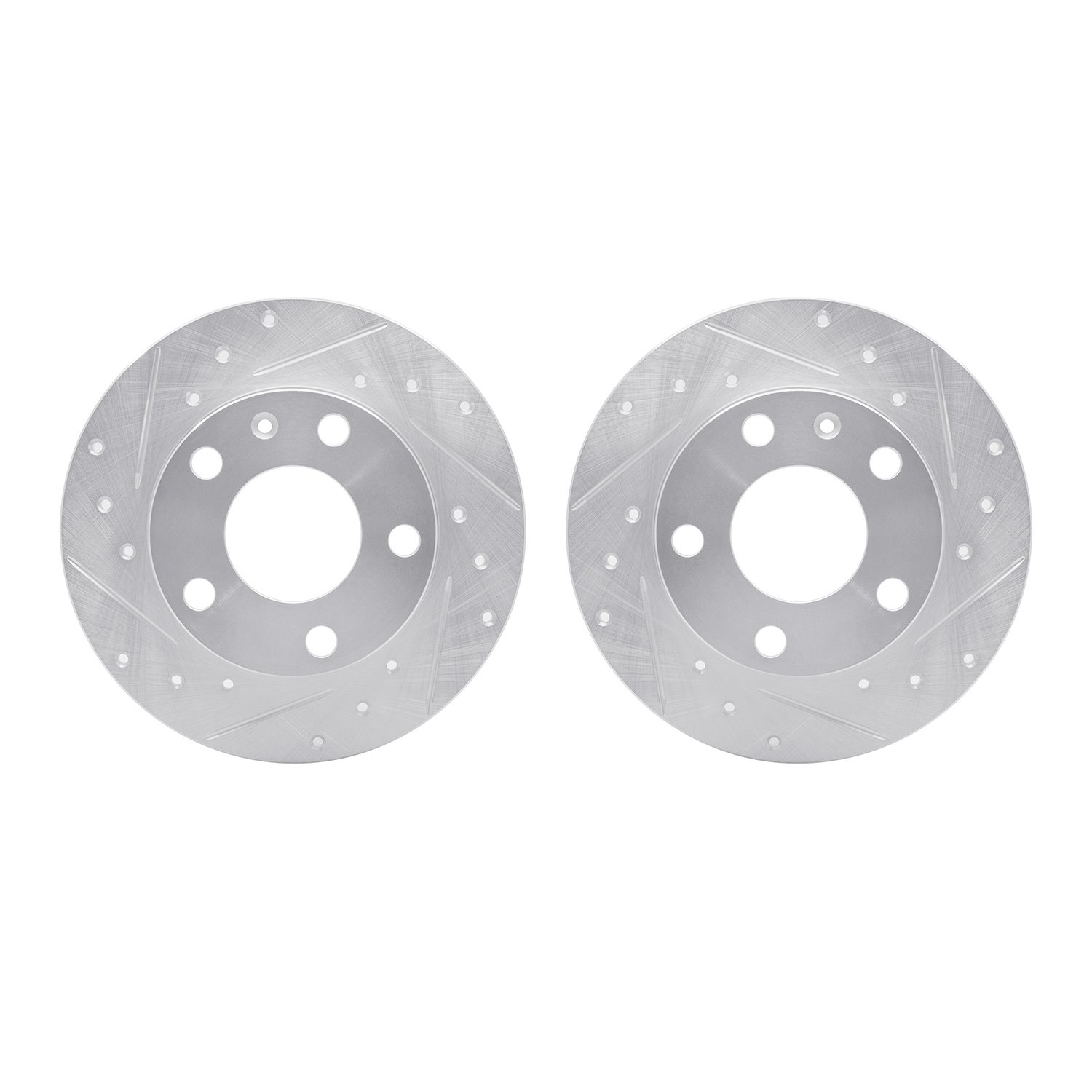7002-73049 Drilled/Slotted Brake Rotors [Silver], 2002-2006 Audi/Volkswagen, Position: Rear