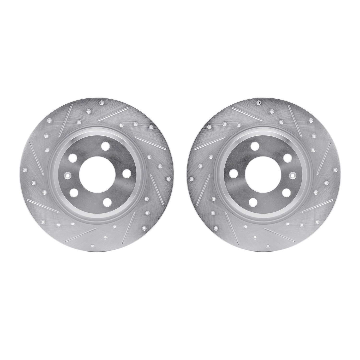 7002-73050 Drilled/Slotted Brake Rotors [Silver], Fits Select Audi/Volkswagen, Position: Rear