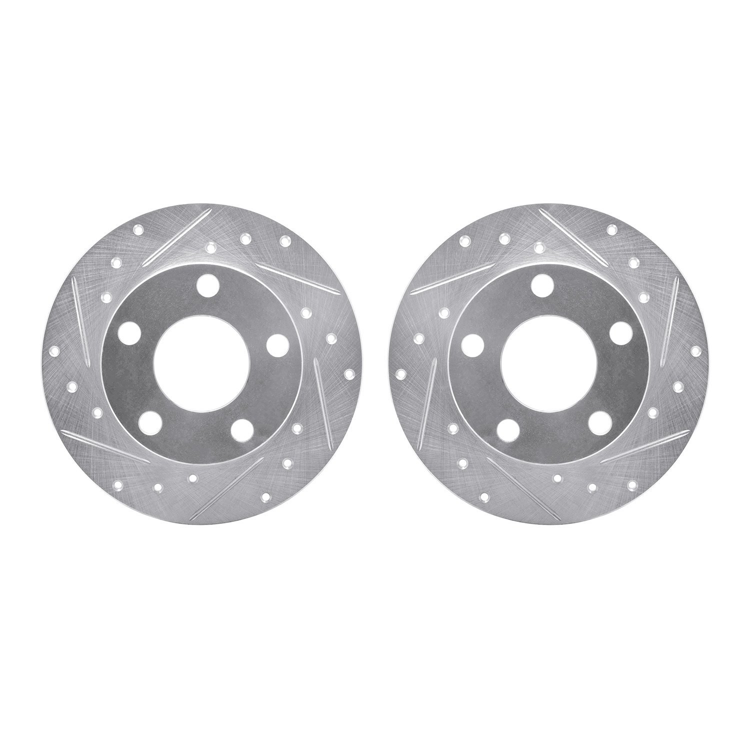 7002-73054 Drilled/Slotted Brake Rotors [Silver], 1998-2001 Audi/Volkswagen, Position: Rear