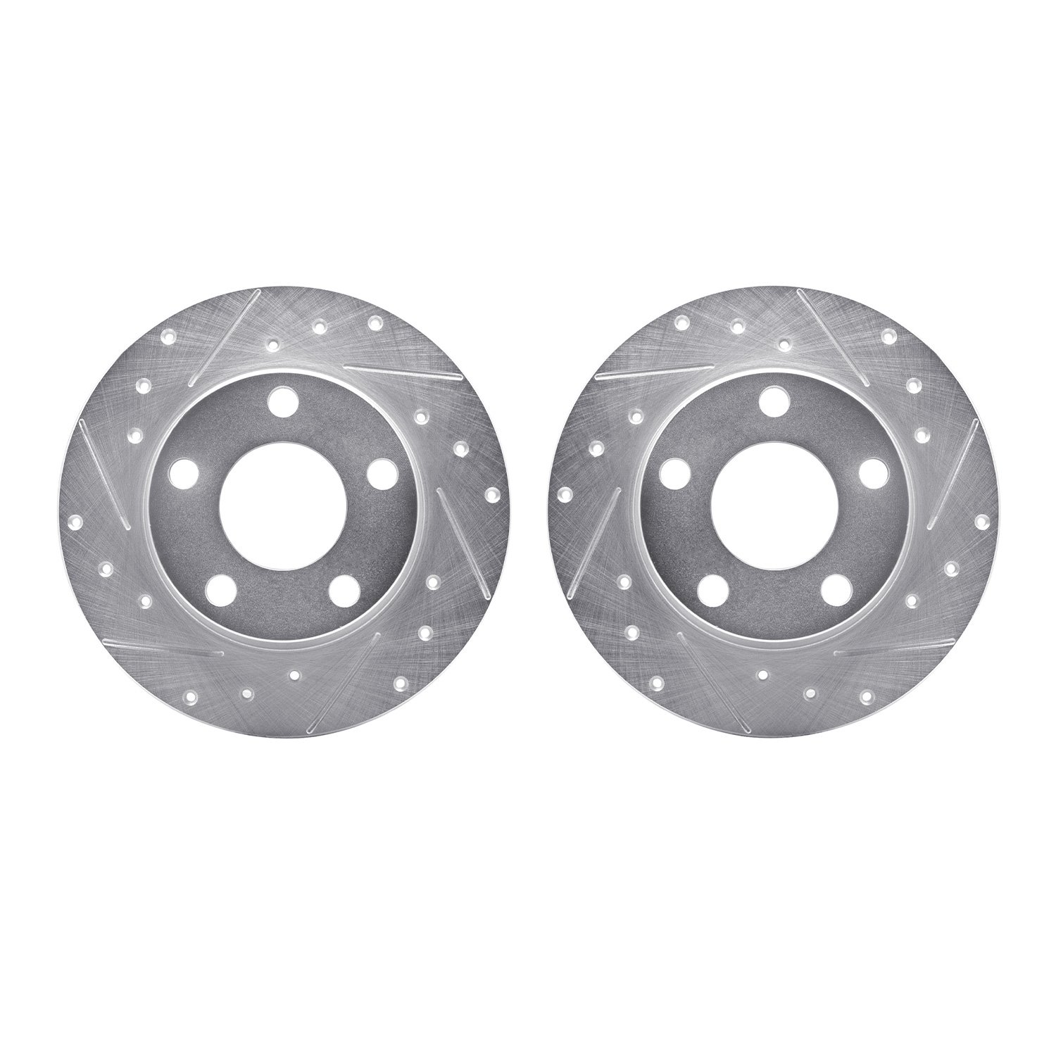 7002-73055 Drilled/Slotted Brake Rotors [Silver], 1999-2005 Audi/Volkswagen, Position: Rear