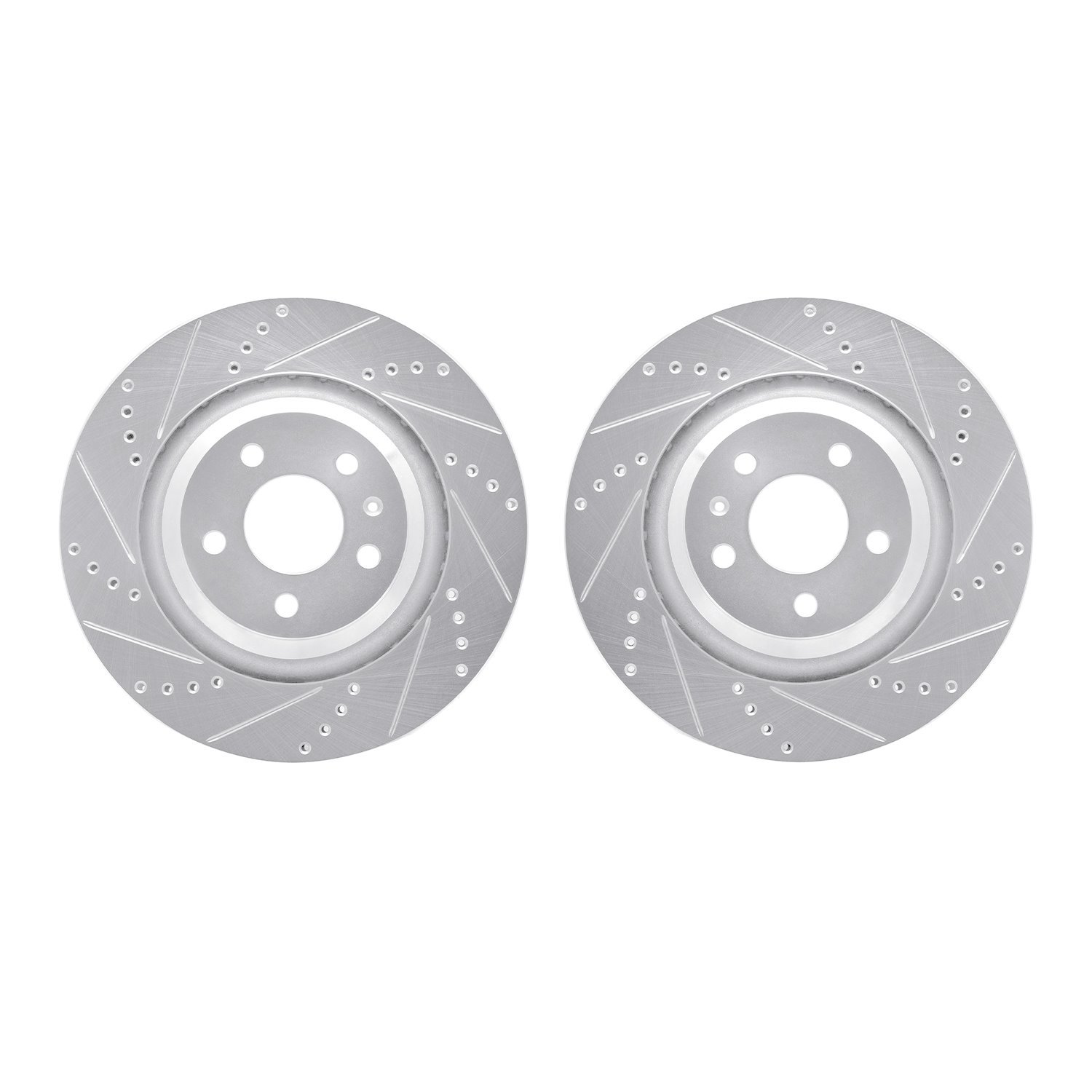 7002-73068 Drilled/Slotted Brake Rotors [Silver], 2007-2011 Audi/Volkswagen, Position: Rear