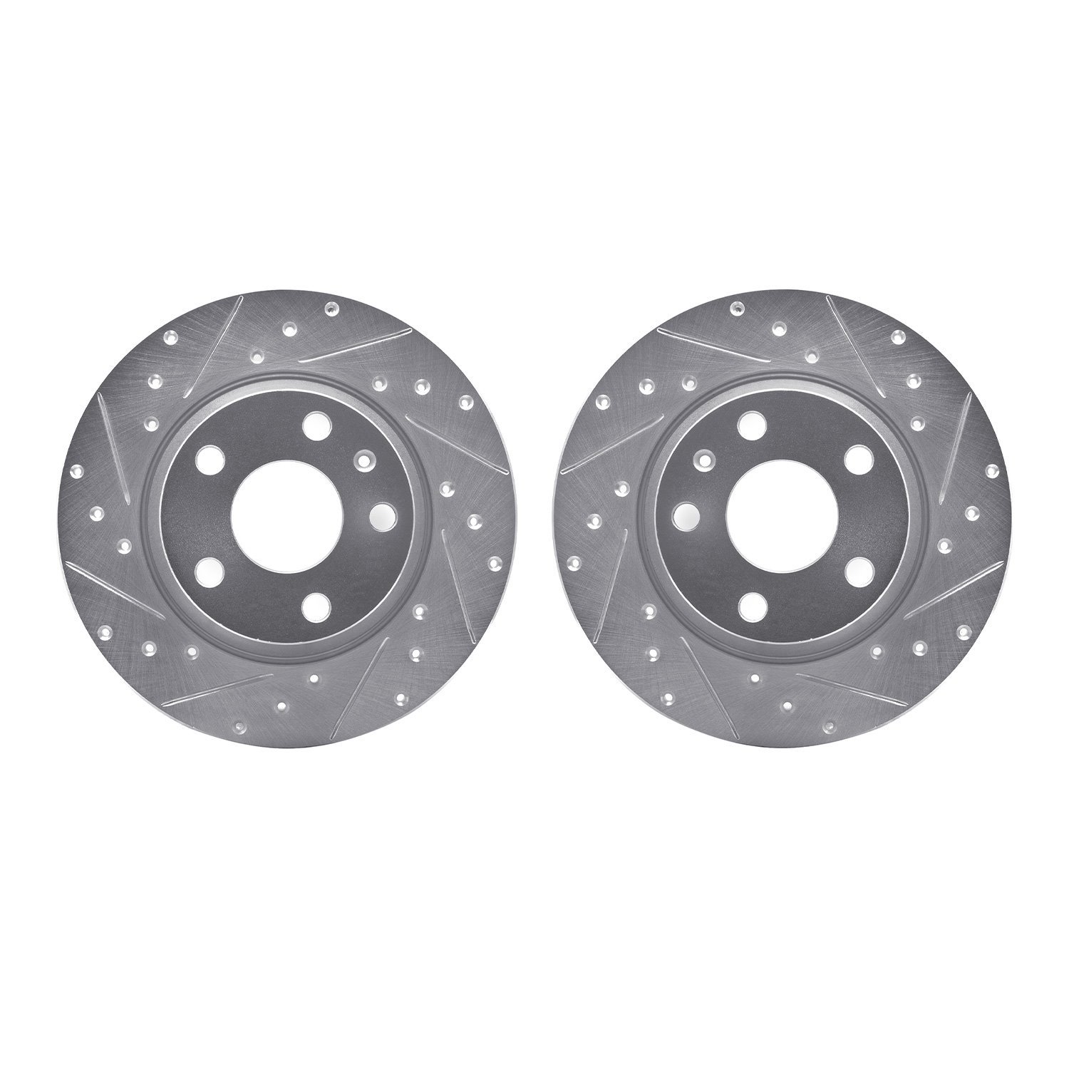 7002-73069 Drilled/Slotted Brake Rotors [Silver], 2008-2015 Audi/Volkswagen, Position: Rear