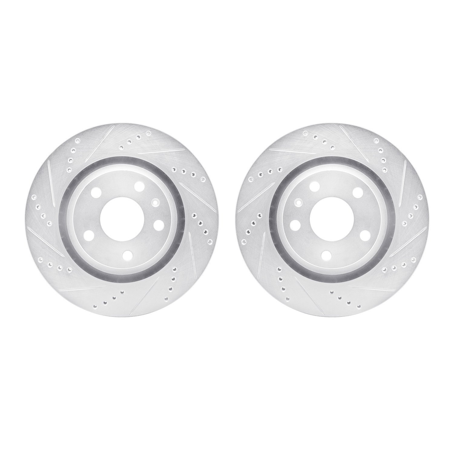 7002-73071 Drilled/Slotted Brake Rotors [Silver], 2008-2015 Audi/Volkswagen, Position: Rear