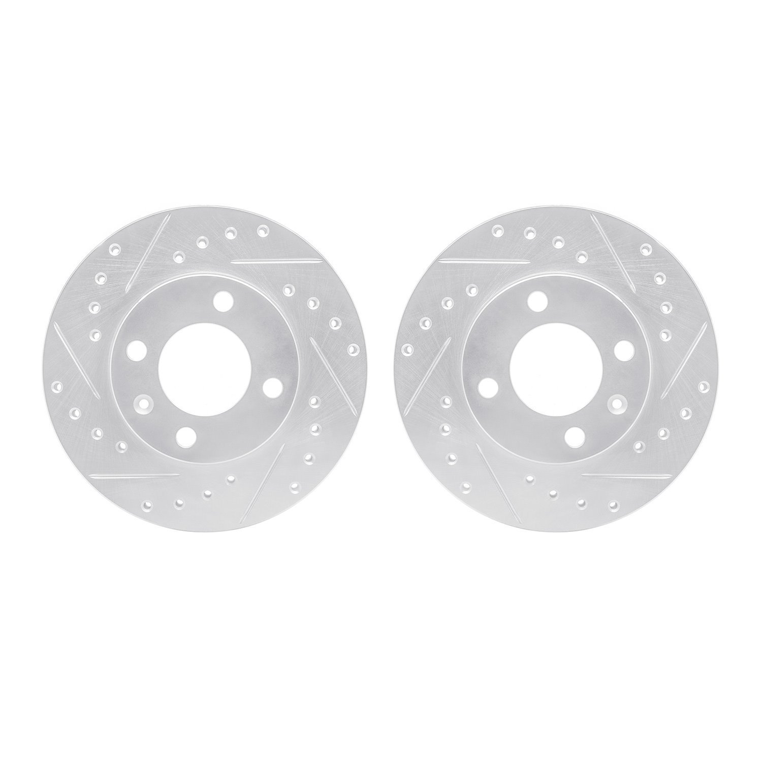 7002-74001 Drilled/Slotted Brake Rotors [Silver], 1980-2009 Audi/Volkswagen, Position: Front