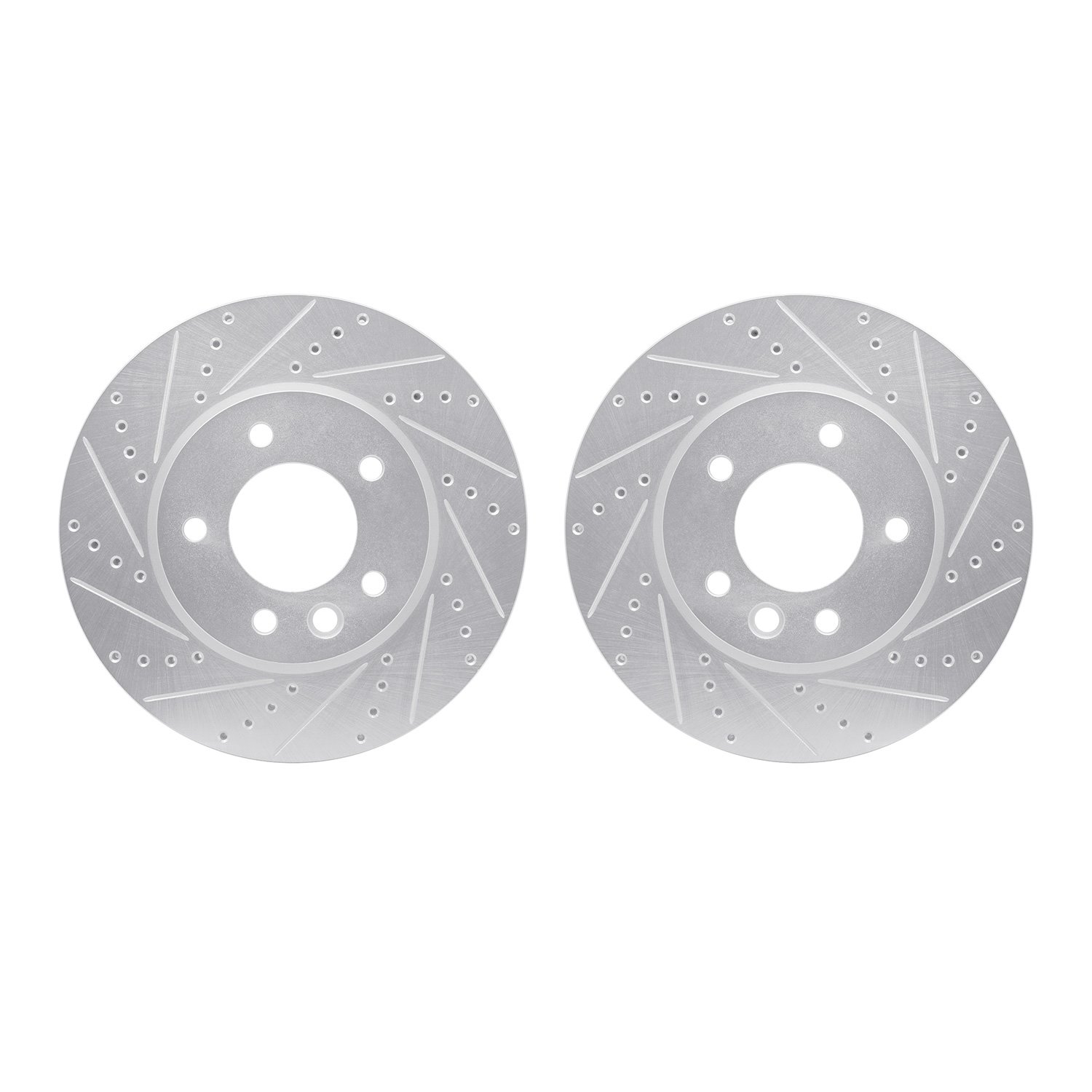 Drilled/Slotted Brake Rotors [Silver], 2003-2018 Multiple