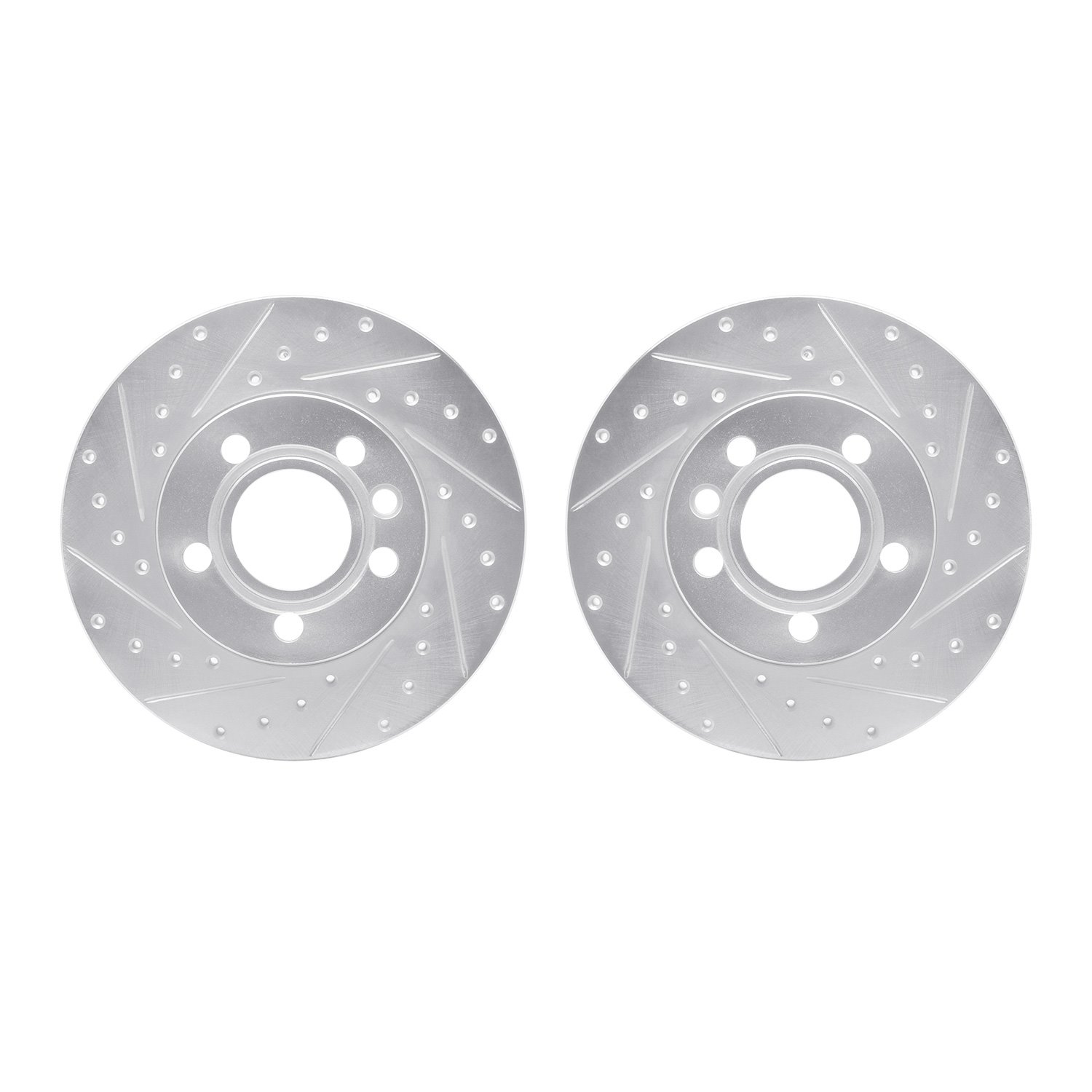 7002-74024 Drilled/Slotted Brake Rotors [Silver], 1996-2000 Audi/Volkswagen, Position: Front