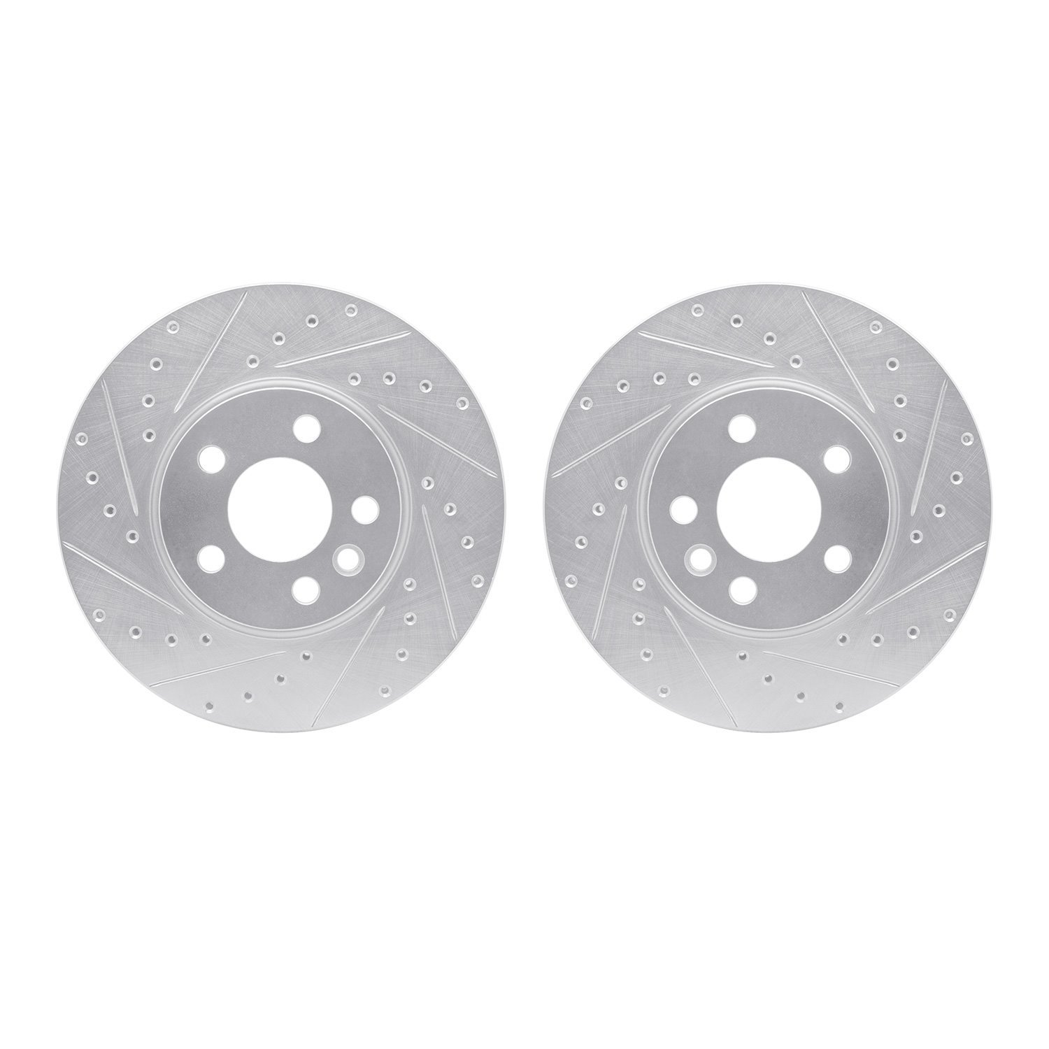 7002-74027 Drilled/Slotted Brake Rotors [Silver], 2001-2003 Audi/Volkswagen, Position: Front