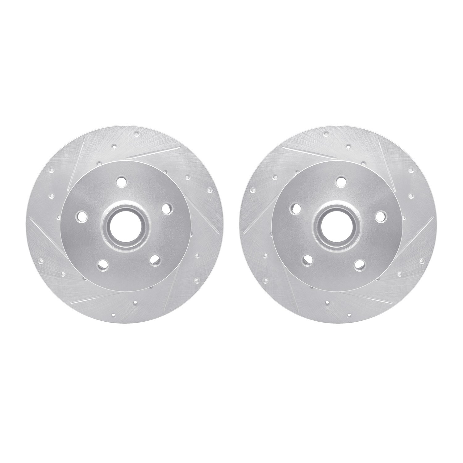7002-74034 Drilled/Slotted Brake Rotors [Silver], 1979-1985 Audi/Volkswagen, Position: Front