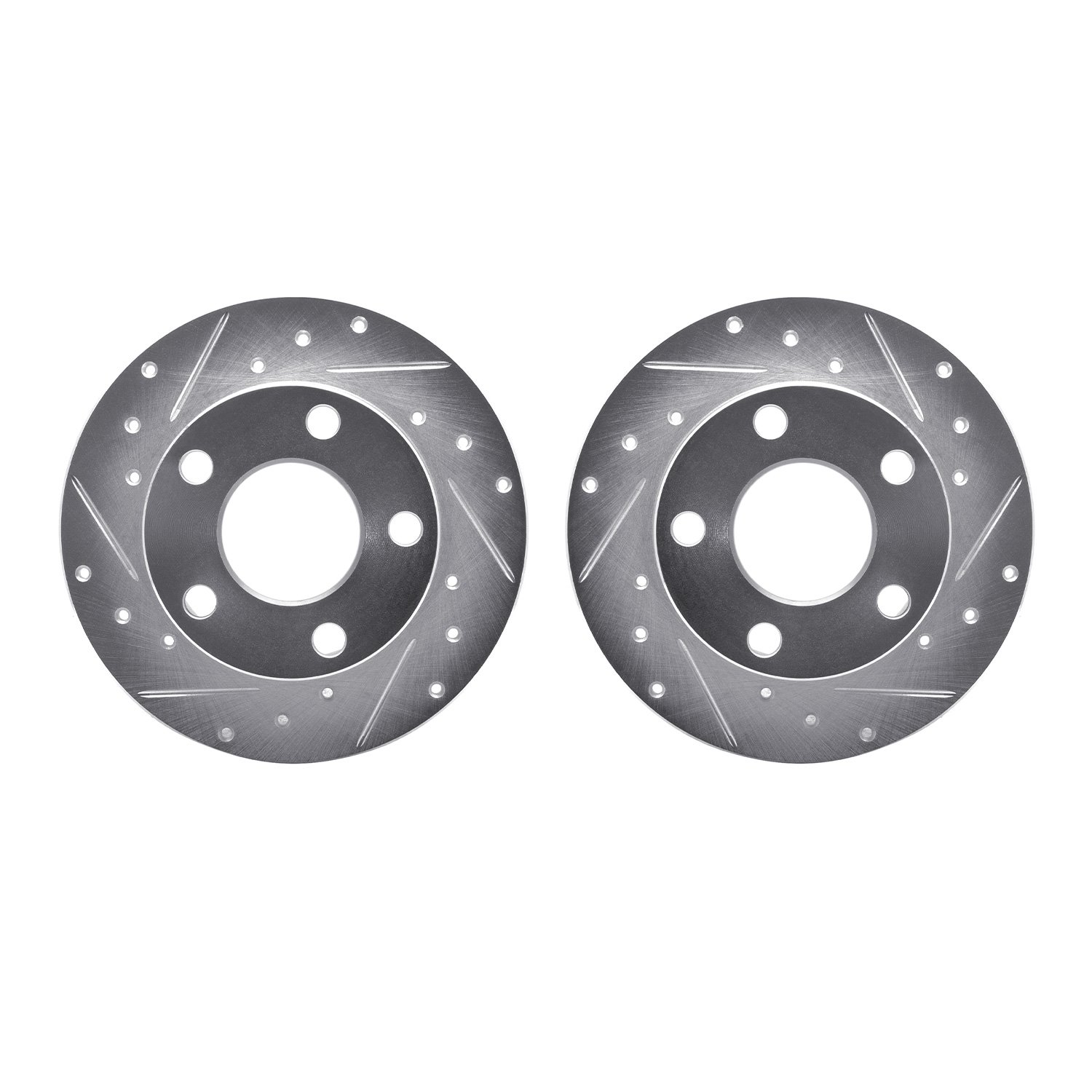 7002-74037 Drilled/Slotted Brake Rotors [Silver], 1992-2005 Audi/Volkswagen, Position: Rear