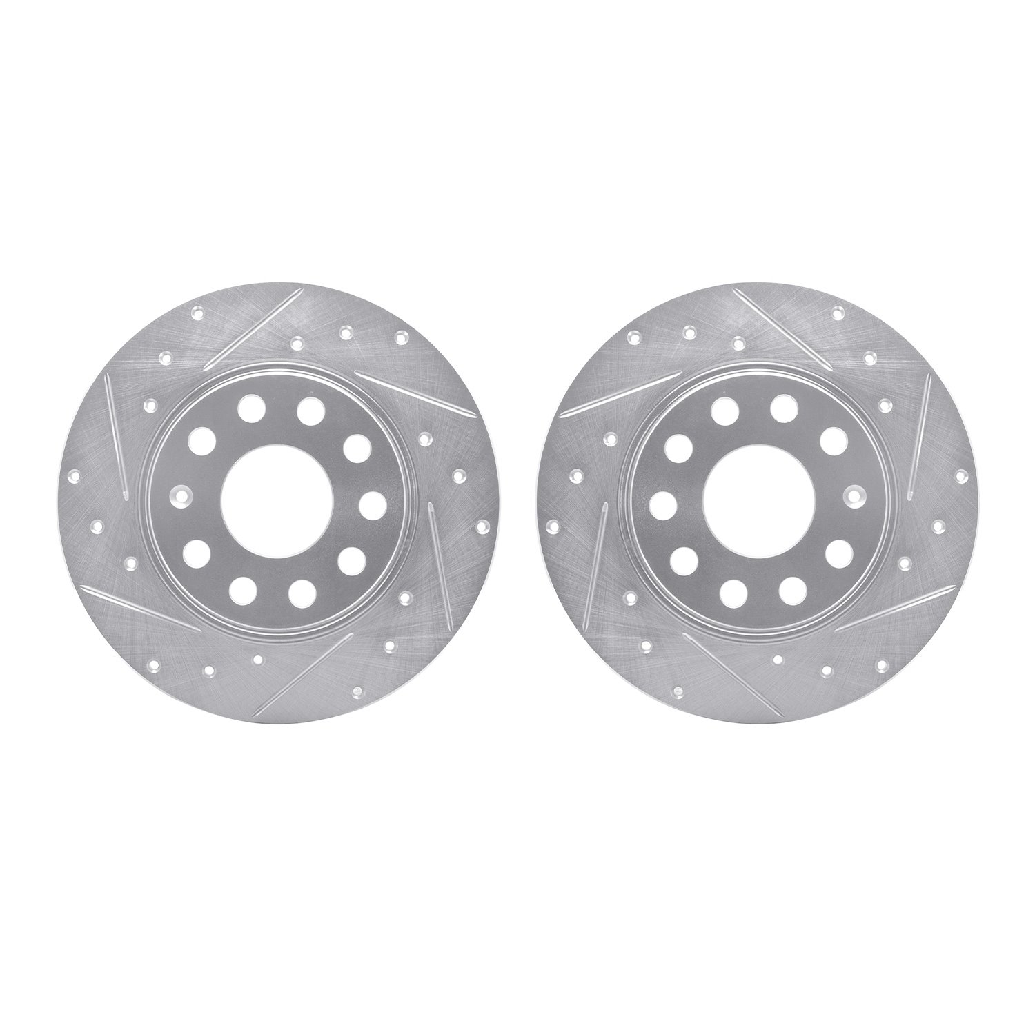 7002-74039 Drilled/Slotted Brake Rotors [Silver], Fits Select Multiple Makes/Models, Position: Rear