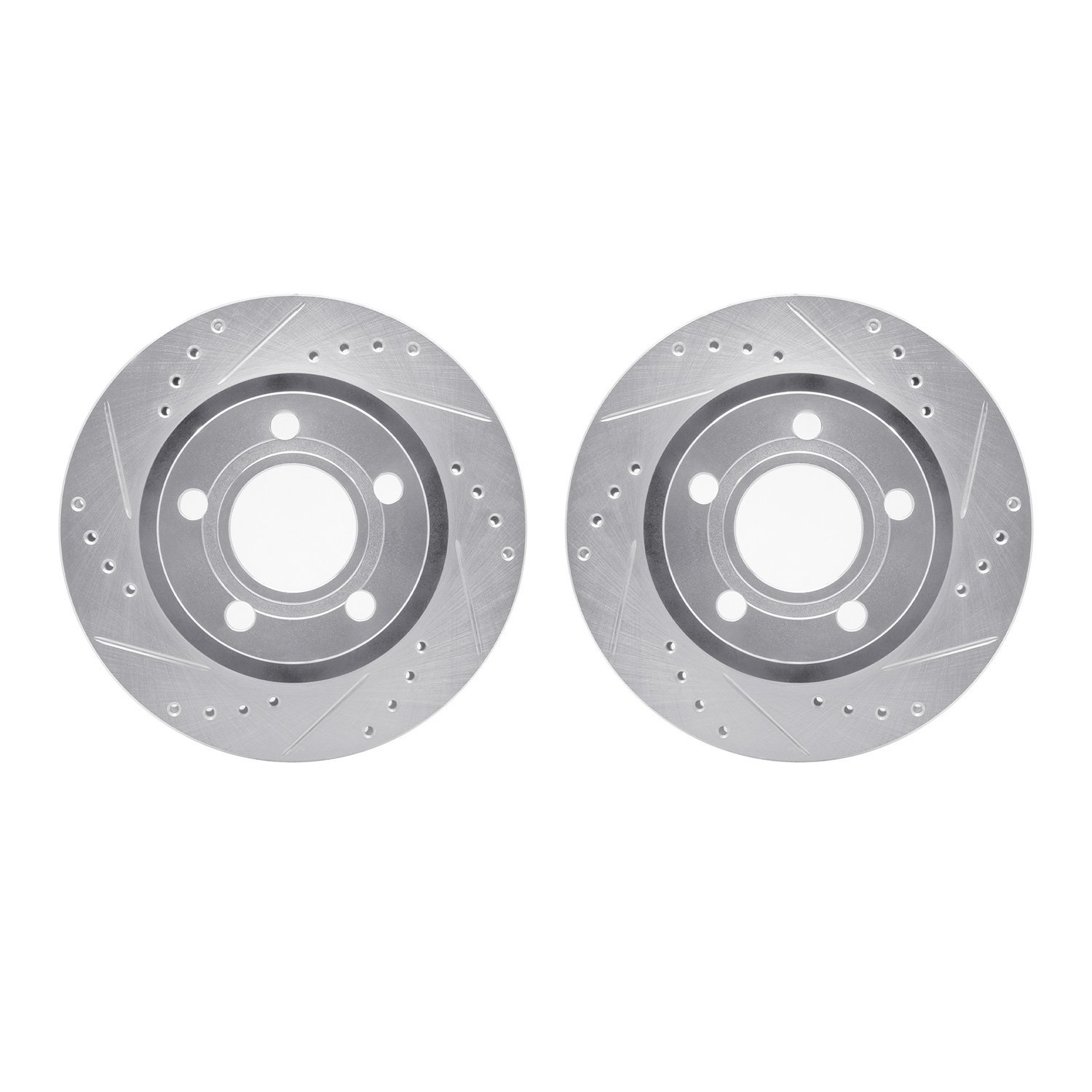 7002-74045 Drilled/Slotted Brake Rotors [Silver], 1999-2005 Audi/Volkswagen, Position: Rear