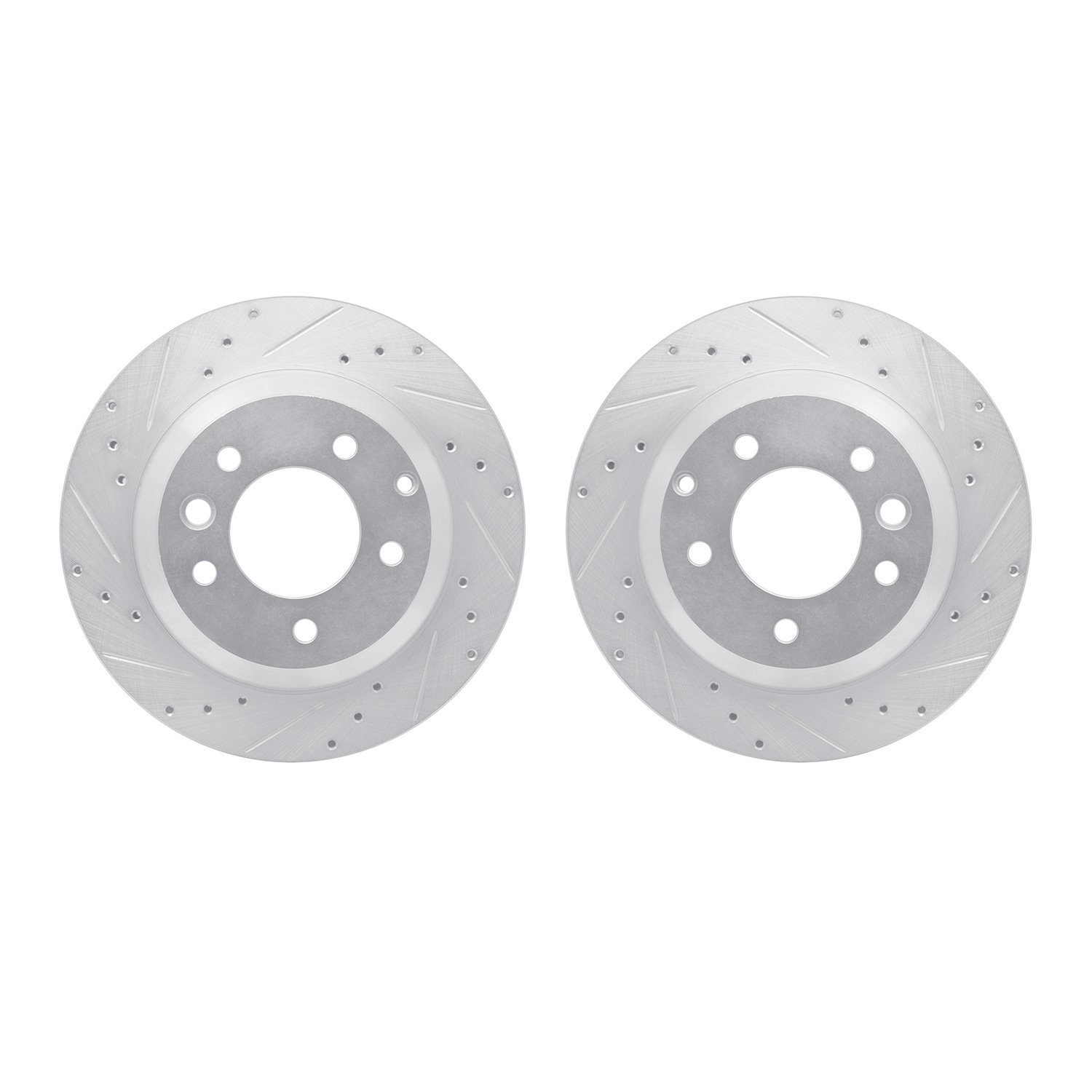 Drilled/Slotted Brake Rotors [Silver], 2003-2018 Multiple