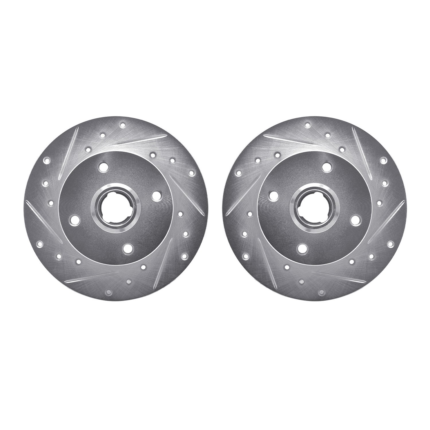 7002-74048 Drilled/Slotted Brake Rotors [Silver], 1985-2002 Audi/Volkswagen, Position: Rear