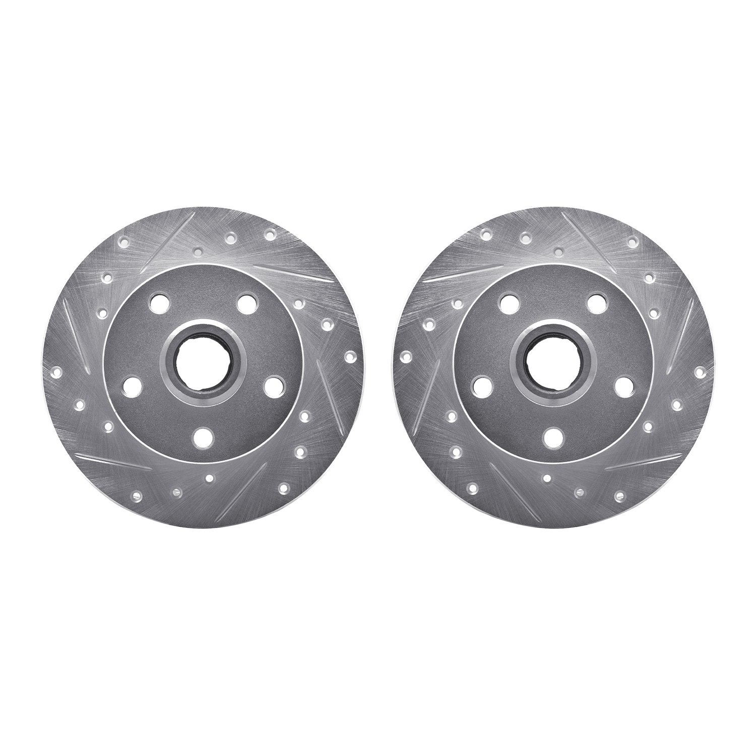 7002-74049 Drilled/Slotted Brake Rotors [Silver], 1992-1998 Audi/Volkswagen, Position: Rear