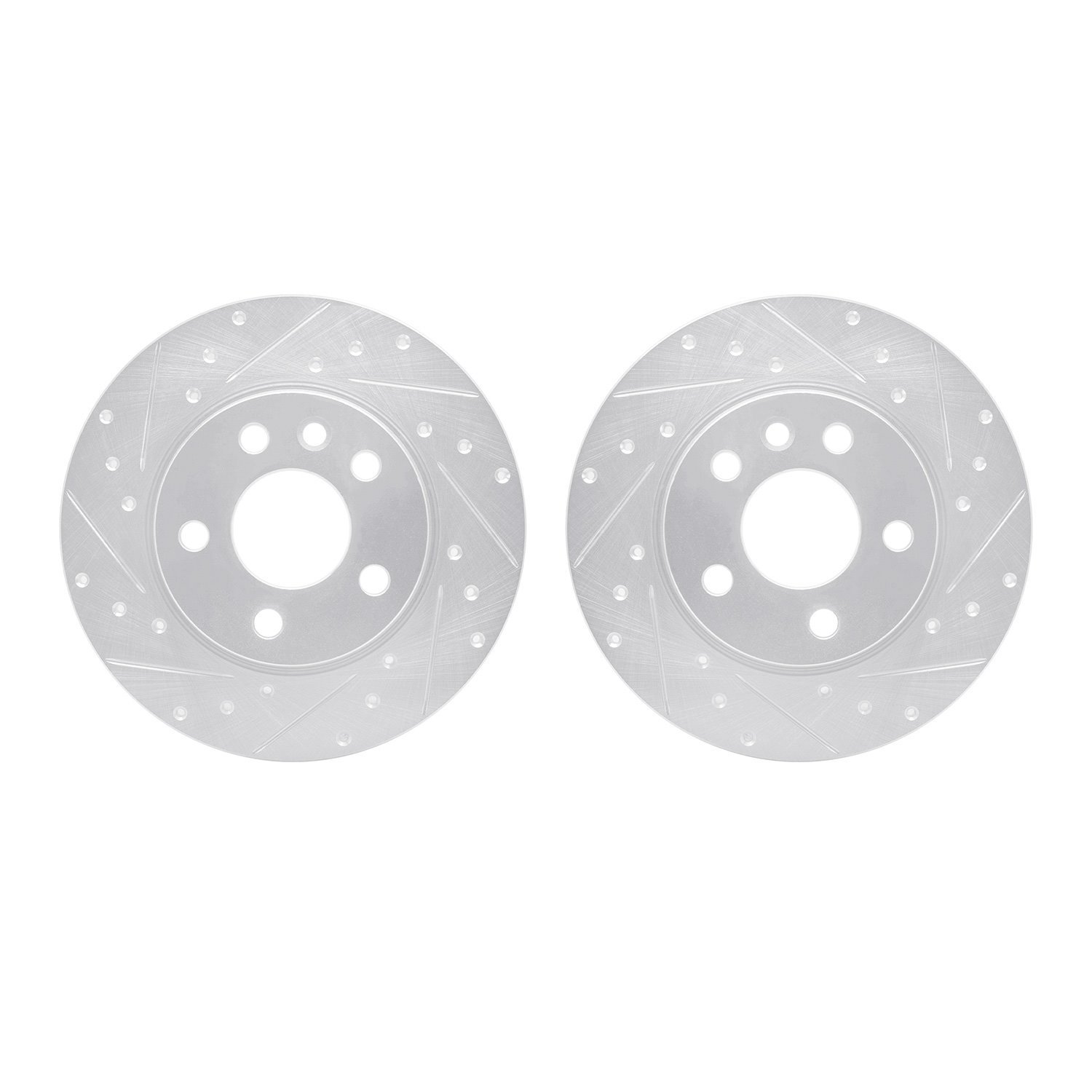 7002-74050 Drilled/Slotted Brake Rotors [Silver], 1996-2000 Audi/Volkswagen, Position: Rear
