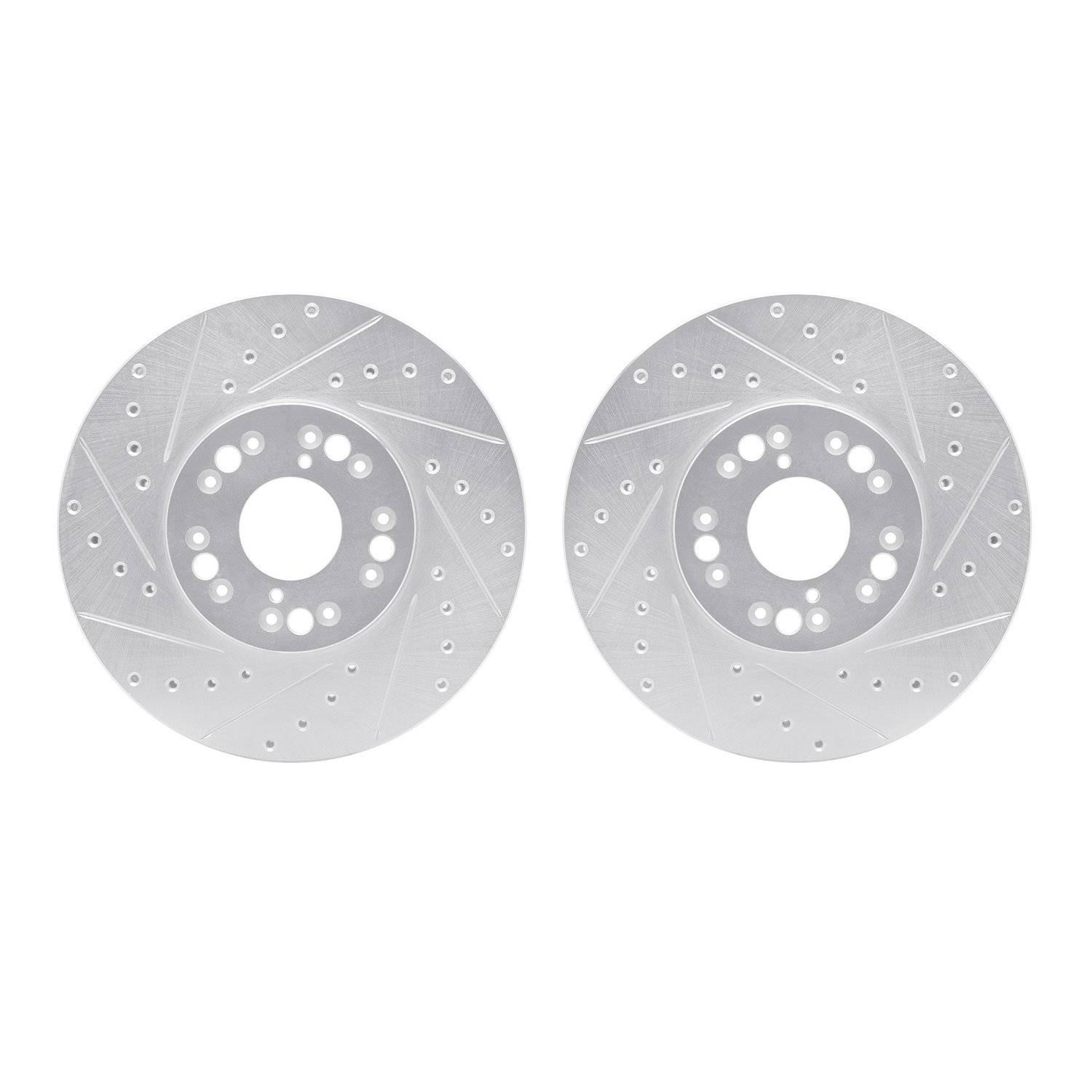 7002-75003 Drilled/Slotted Brake Rotors [Silver], 1992-2010 Lexus/Toyota/Scion, Position: Front
