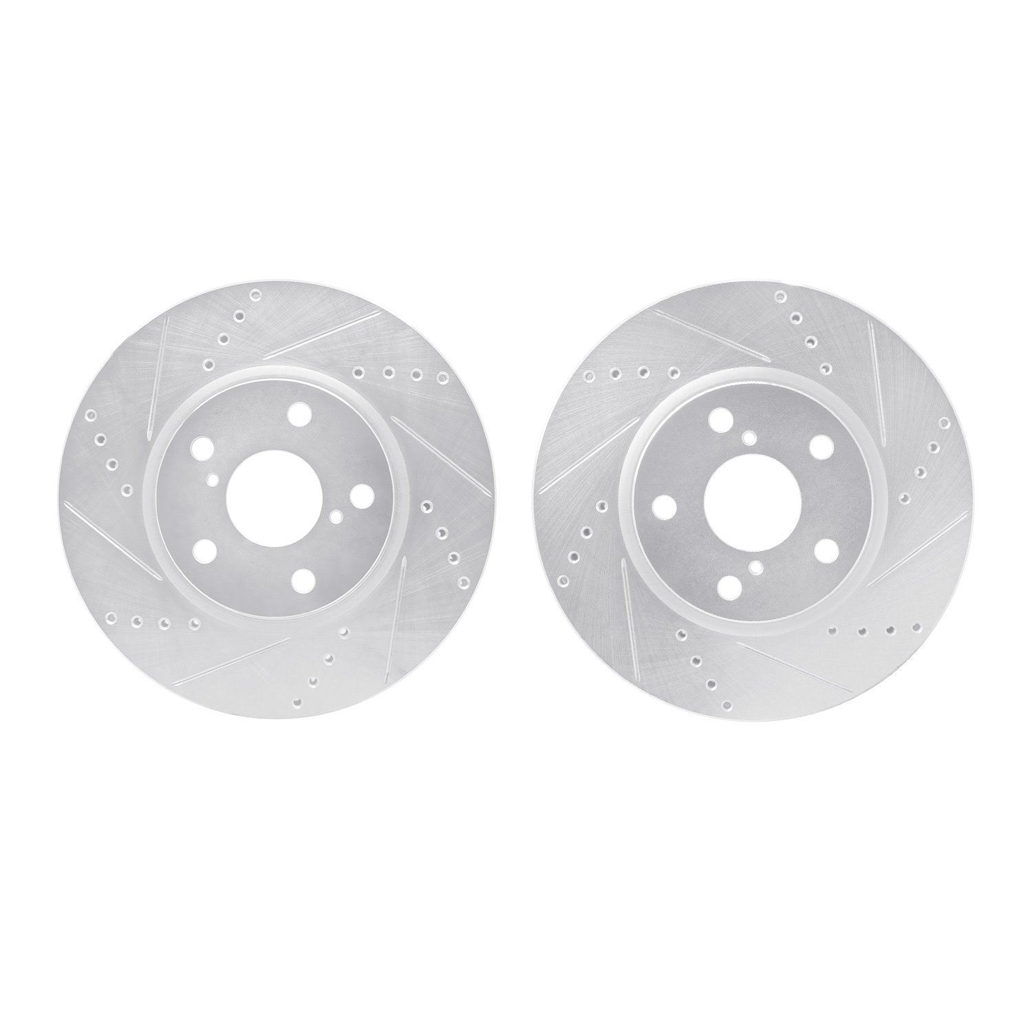 7002-75004 Drilled/Slotted Brake Rotors [Silver], 2006-2015 Lexus/Toyota/Scion, Position: Front