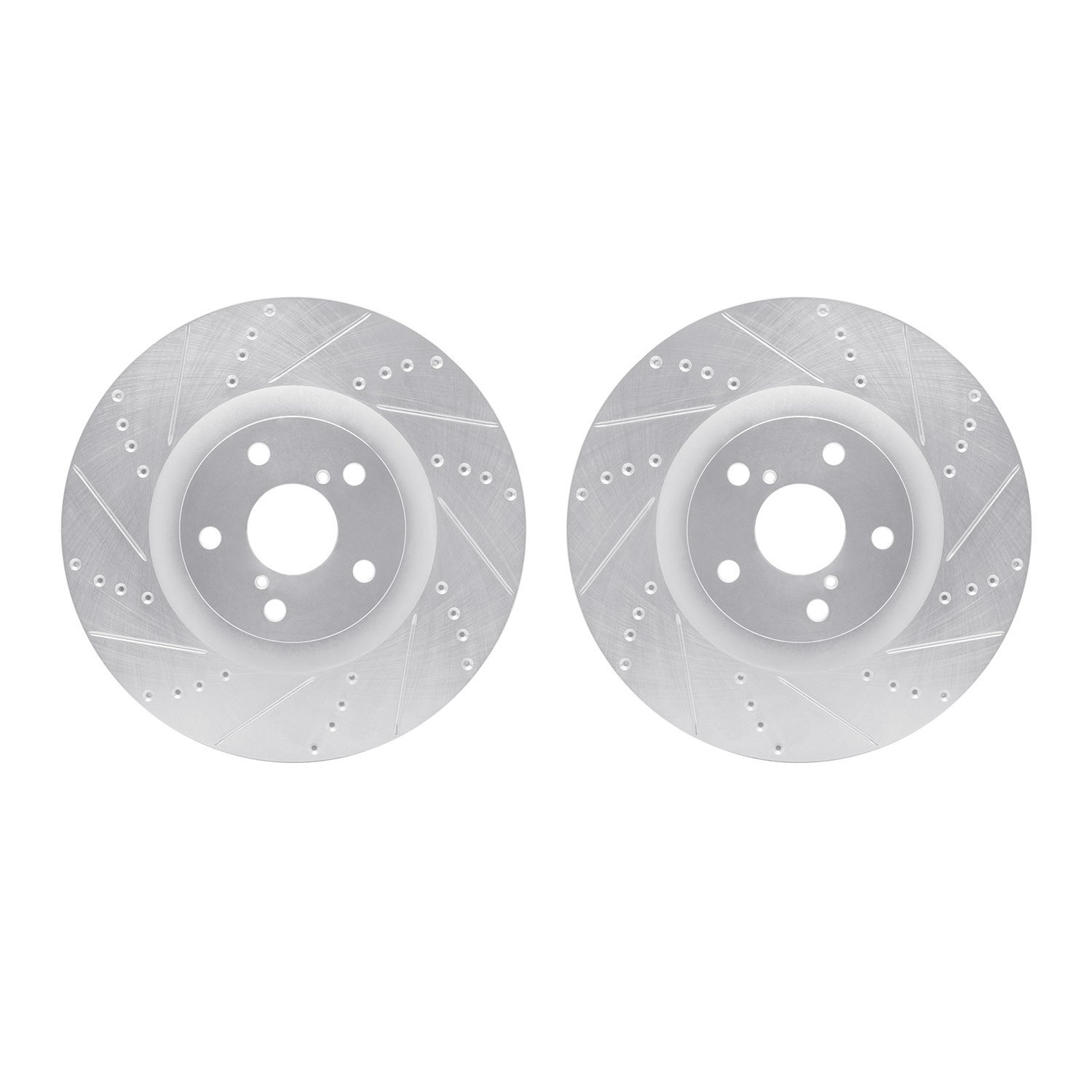 7002-75007 Drilled/Slotted Brake Rotors [Silver], 2009-2011 Lexus/Toyota/Scion, Position: Front