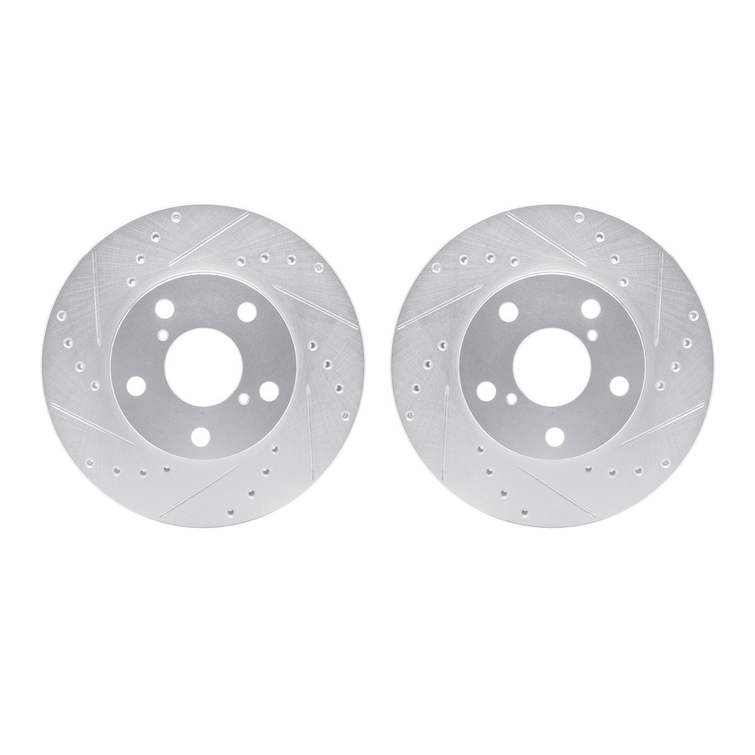 7002-75019 Drilled/Slotted Brake Rotors [Silver], 1992-1998 Lexus/Toyota/Scion, Position: Front