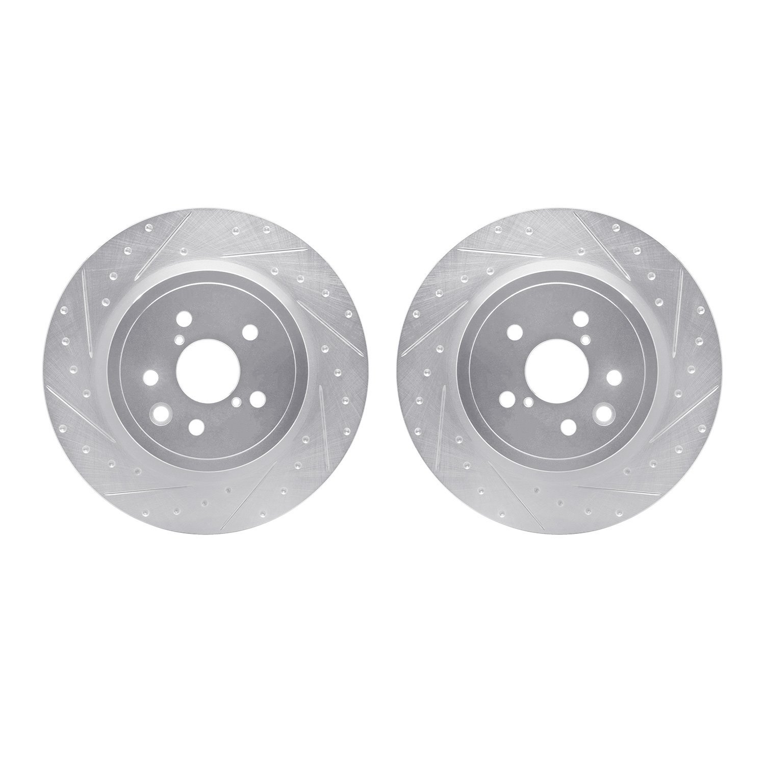 7002-75022 Drilled/Slotted Brake Rotors [Silver], Fits Select Lexus/Toyota/Scion, Position: Rear