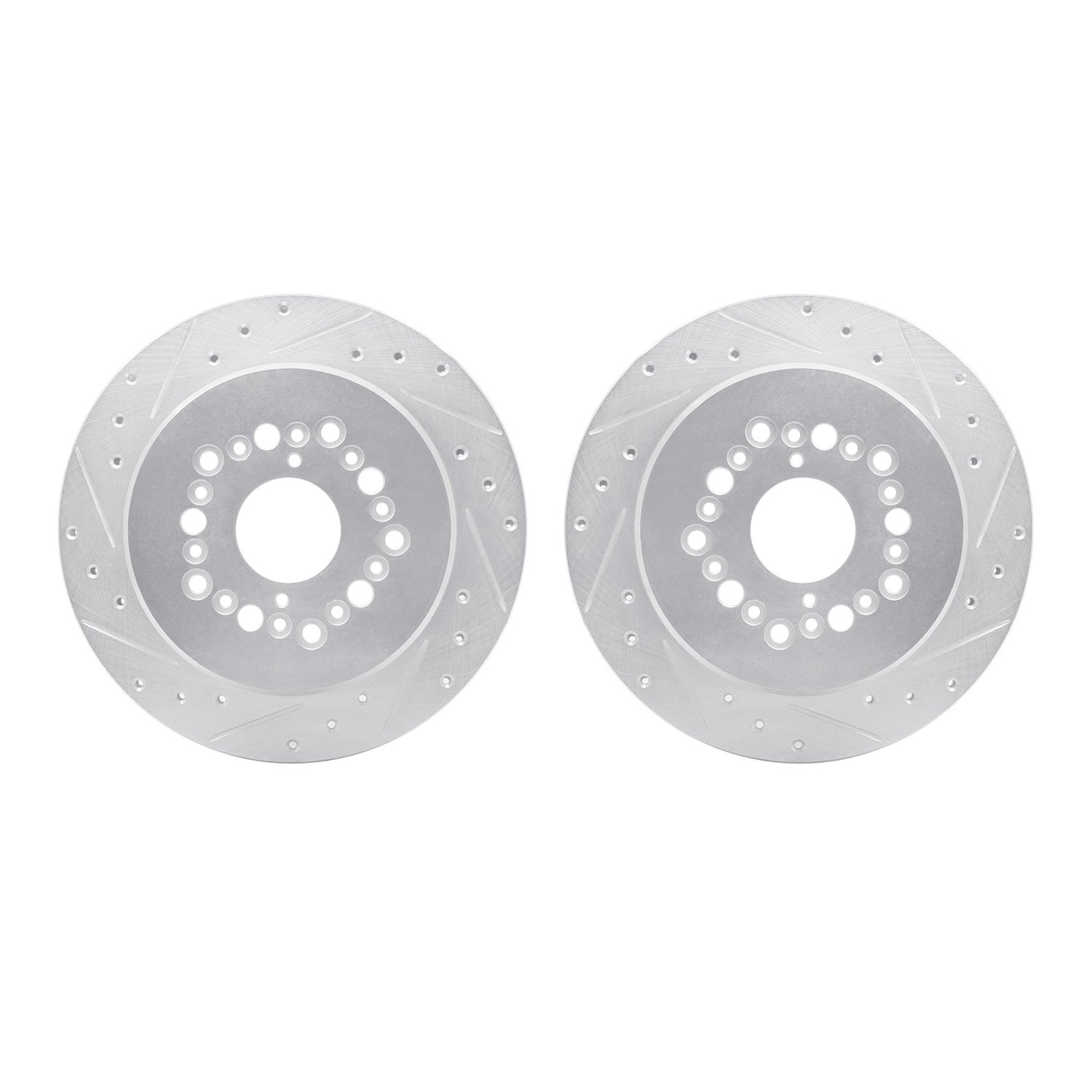 7002-75024 Drilled/Slotted Brake Rotors [Silver], 1992-2000 Lexus/Toyota/Scion, Position: Rear