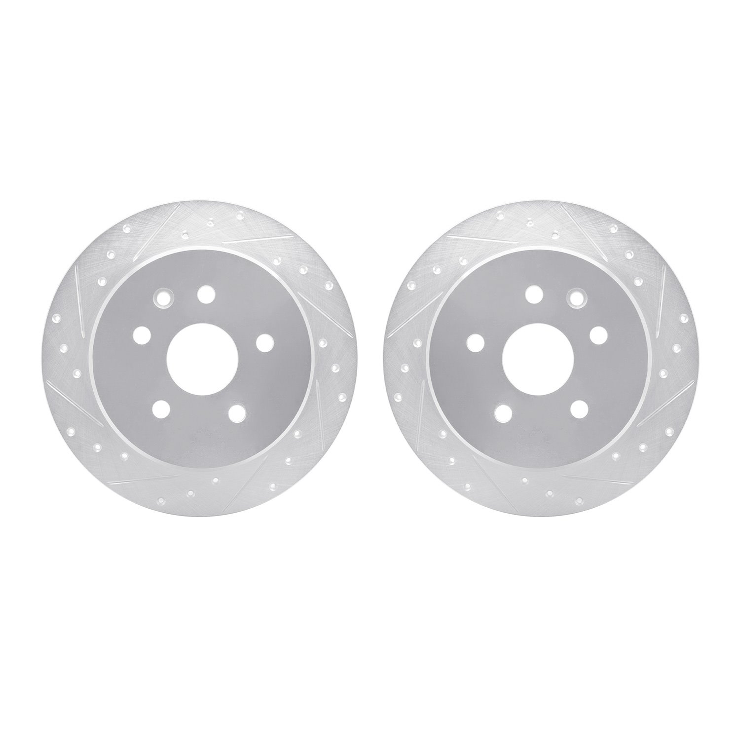 7002-75025 Drilled/Slotted Brake Rotors [Silver], 1998-2010 Lexus/Toyota/Scion, Position: Rear