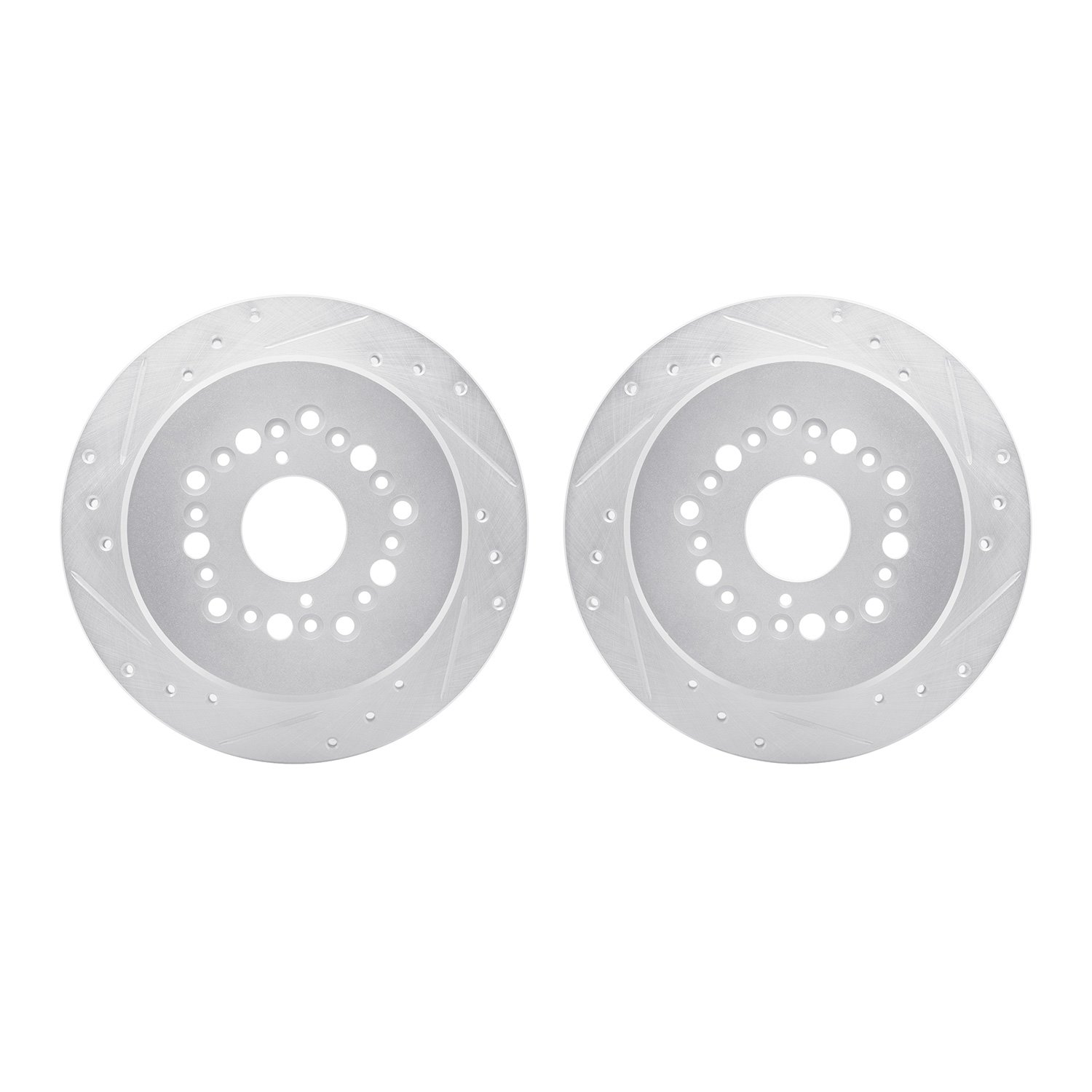 7002-75030 Drilled/Slotted Brake Rotors [Silver], 1990-1992 Lexus/Toyota/Scion, Position: Rear