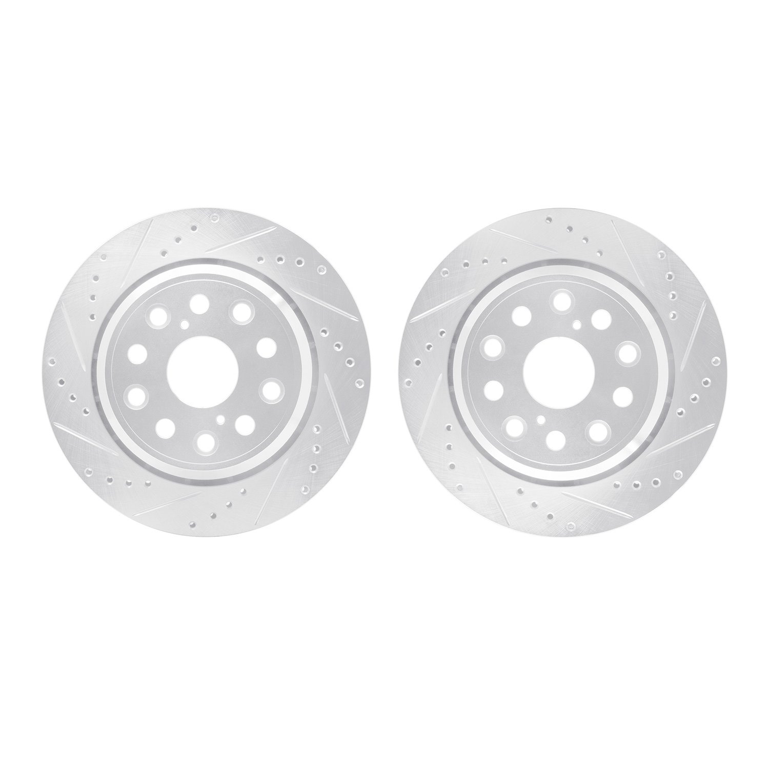 7002-75033 Drilled/Slotted Brake Rotors [Silver], 2007-2017 Lexus/Toyota/Scion, Position: Rear