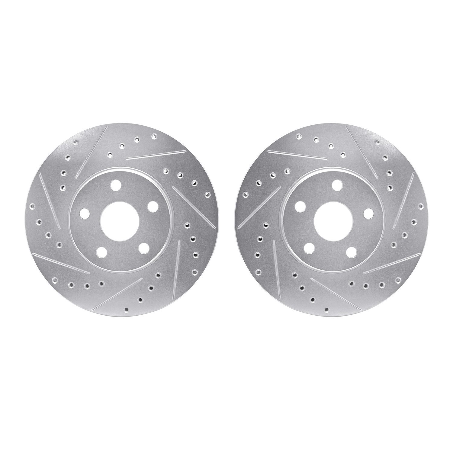 7002-76006 Drilled/Slotted Brake Rotors [Silver], 1987-1991 Lexus/Toyota/Scion, Position: Front
