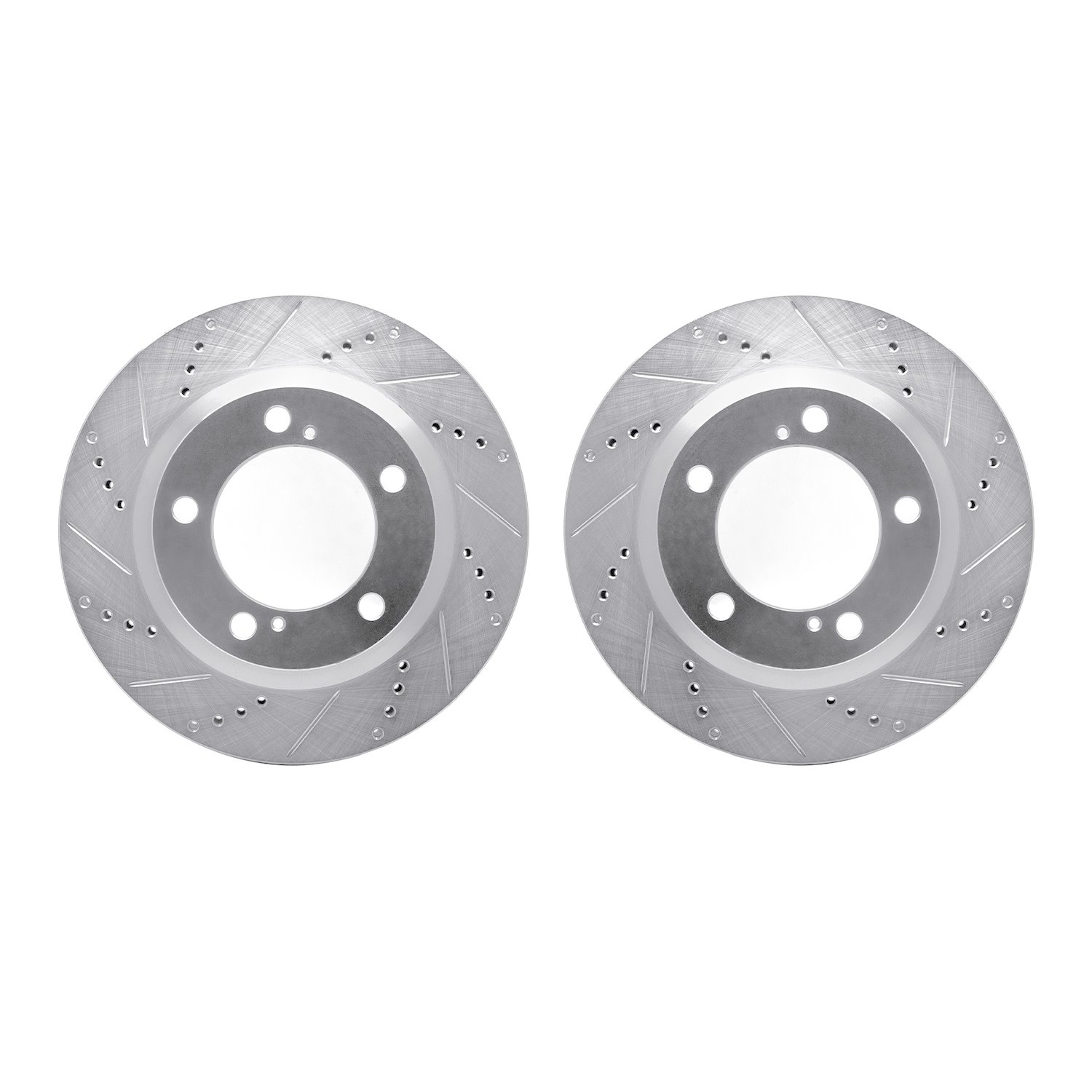 Drilled/Slotted Brake Rotors [Silver], 2008-2021 Lexus/Toyota/Scion