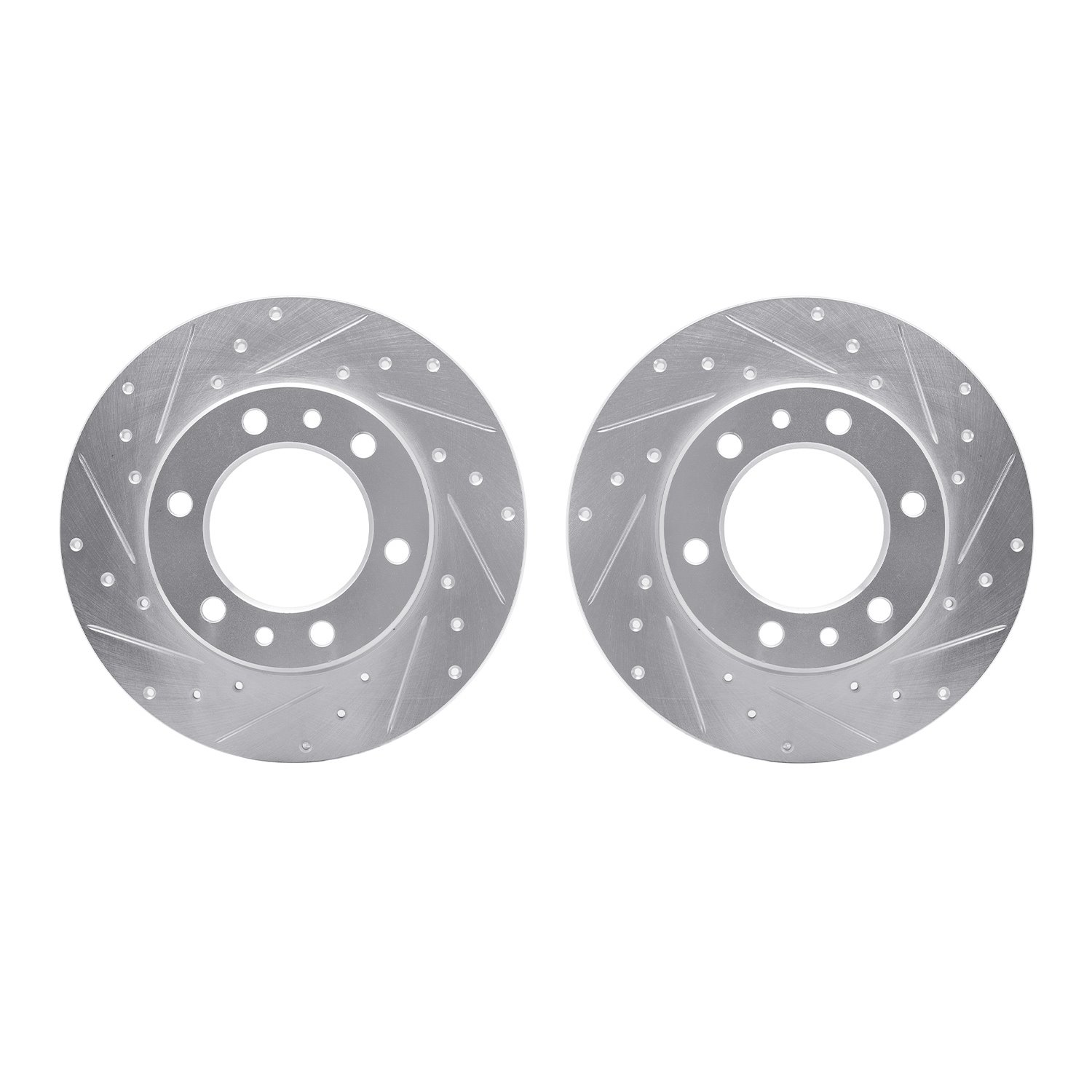 7002-76024 Drilled/Slotted Brake Rotors [Silver], 1981-1985 Lexus/Toyota/Scion, Position: Front