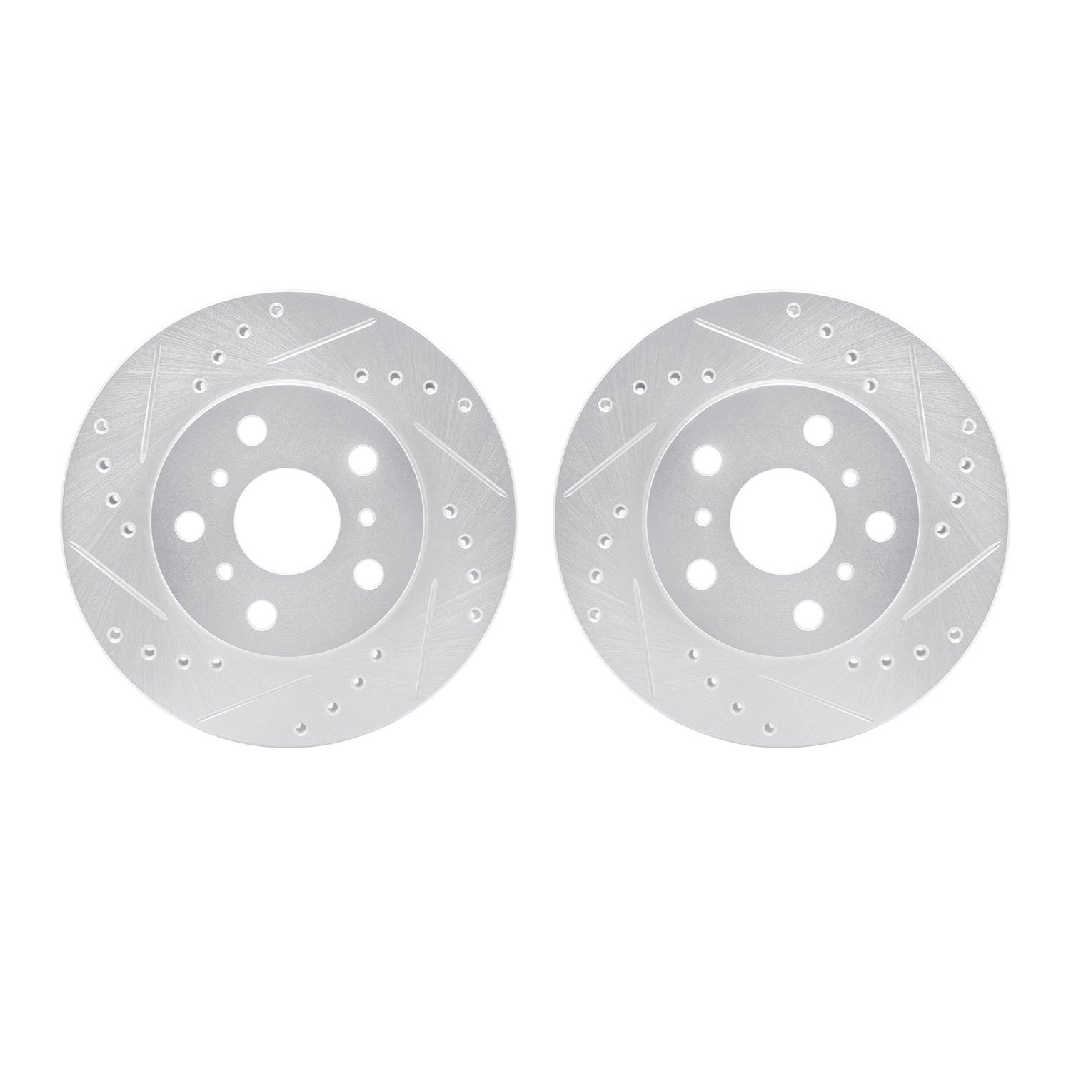 7002-76030 Drilled/Slotted Brake Rotors [Silver], 1983-1986 Lexus/Toyota/Scion, Position: Front