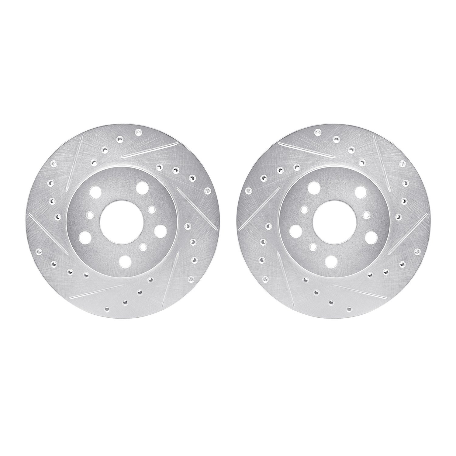 7002-76032 Drilled/Slotted Brake Rotors [Silver], 1987-1991 Lexus/Toyota/Scion, Position: Front