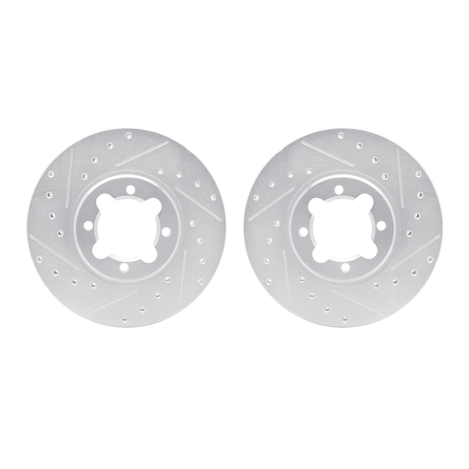 7002-76037 Drilled/Slotted Brake Rotors [Silver], 1982-1985 Lexus/Toyota/Scion, Position: Front