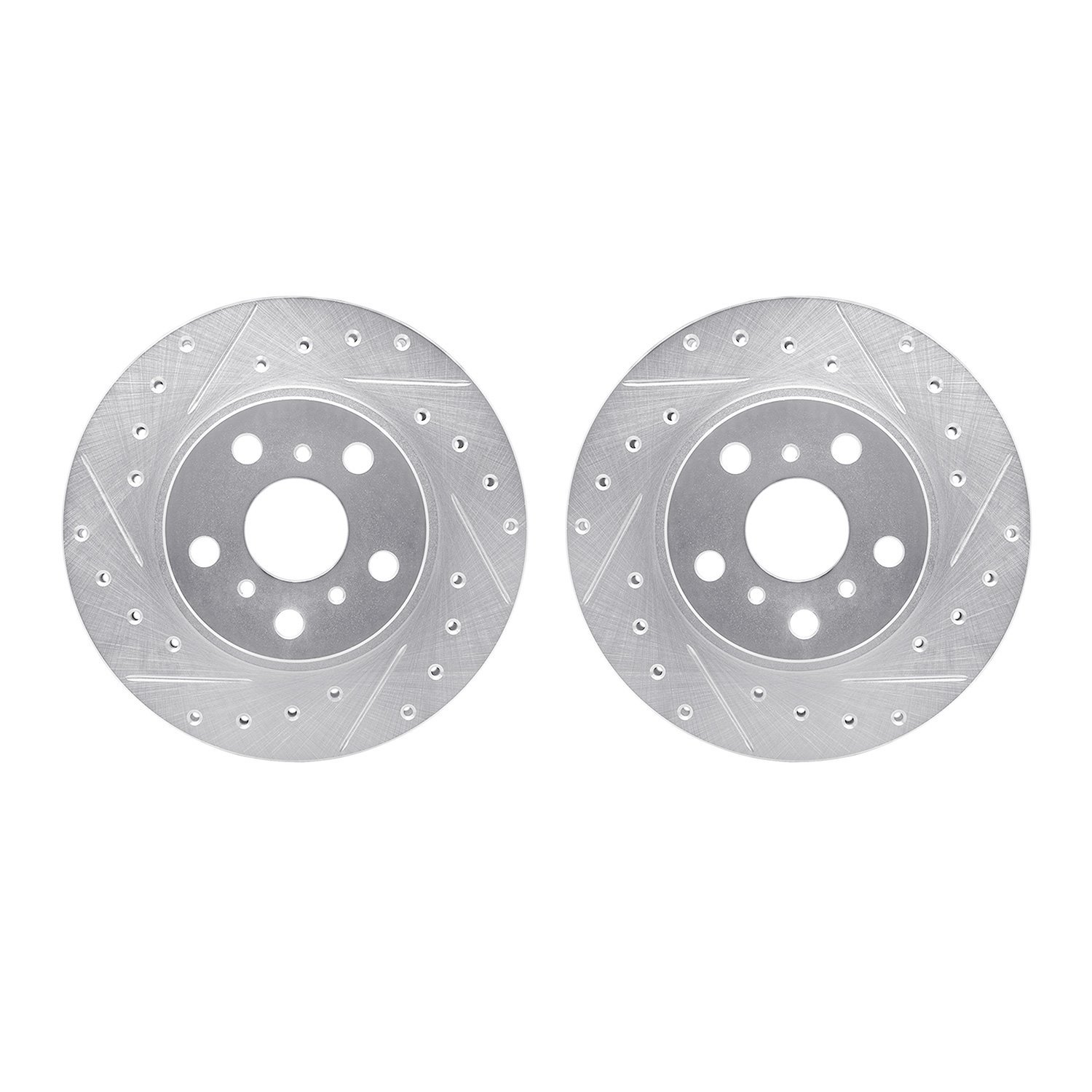 7002-76038 Drilled/Slotted Brake Rotors [Silver], 1986-1989 Lexus/Toyota/Scion, Position: Front