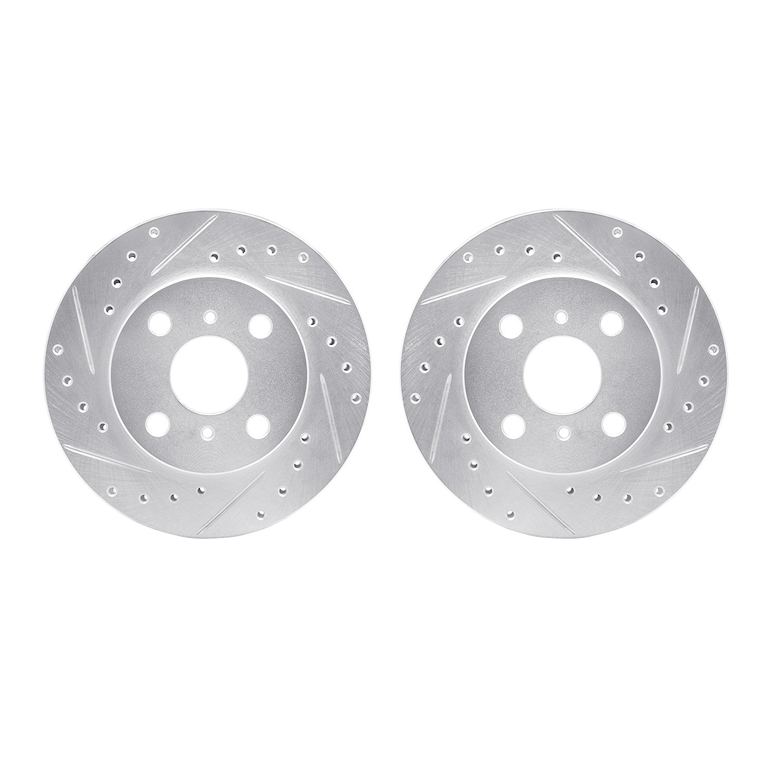 7002-76039 Drilled/Slotted Brake Rotors [Silver], 1986-1989 Lexus/Toyota/Scion, Position: Front