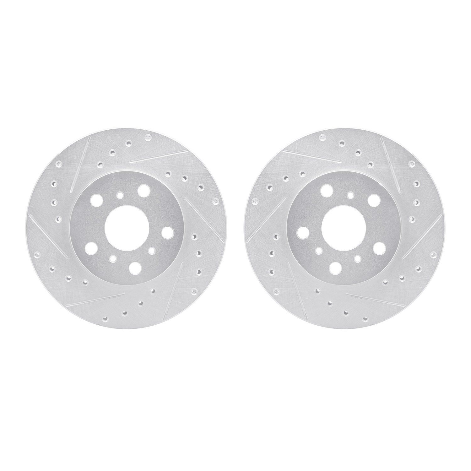 7002-76040 Drilled/Slotted Brake Rotors [Silver], 1988-1993 Lexus/Toyota/Scion, Position: Front