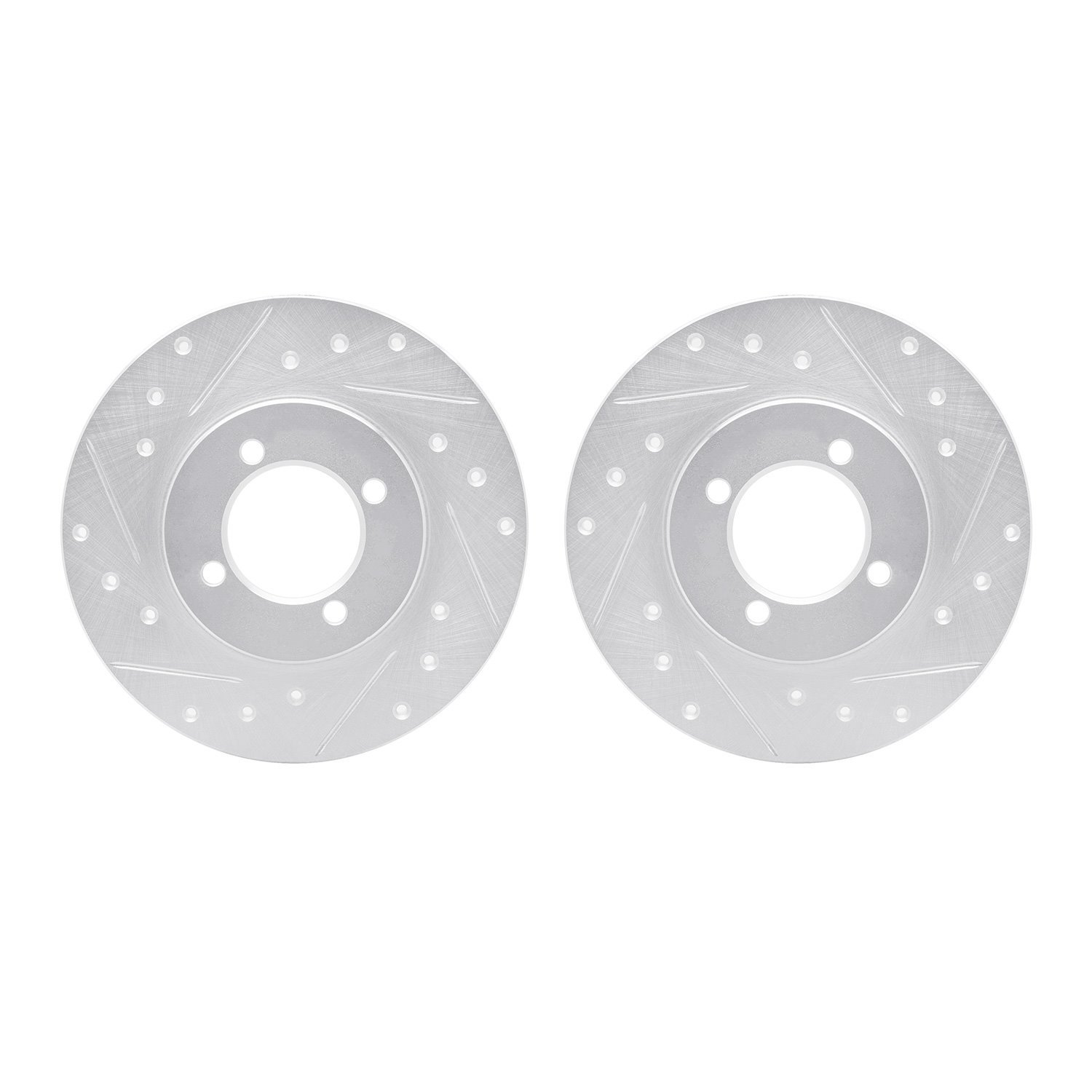 7002-76049 Drilled/Slotted Brake Rotors [Silver], 1980-1983 Lexus/Toyota/Scion, Position: Front