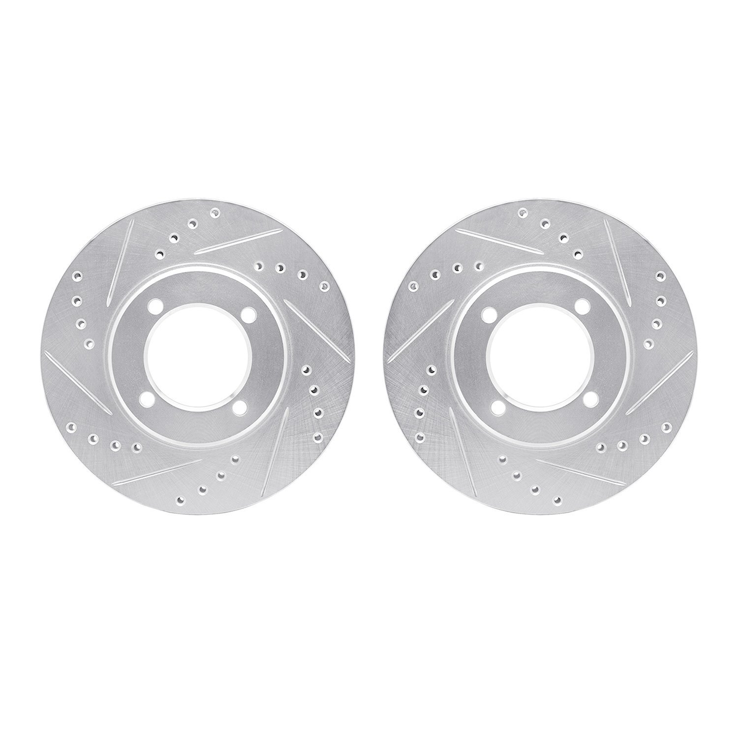 7002-76058 Drilled/Slotted Brake Rotors [Silver], 1984-1987 Lexus/Toyota/Scion, Position: Front