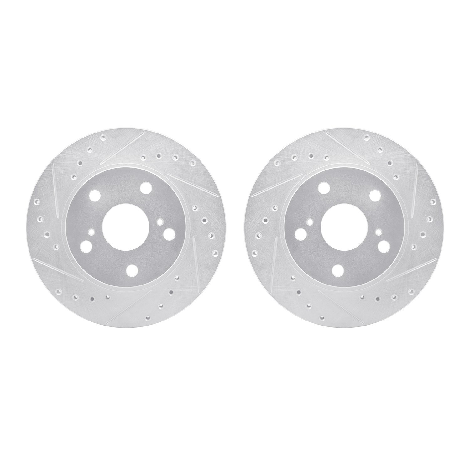 7002-76060 Drilled/Slotted Brake Rotors [Silver], 1989-1992 Lexus/Toyota/Scion, Position: Front