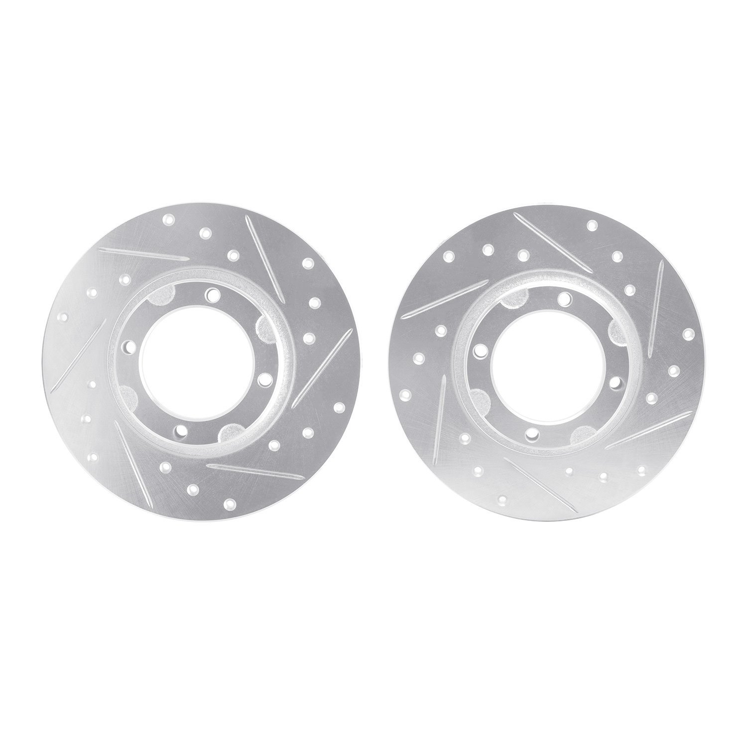 7002-76096 Drilled/Slotted Brake Rotors [Silver], 1980-1982 Lexus/Toyota/Scion, Position: Front
