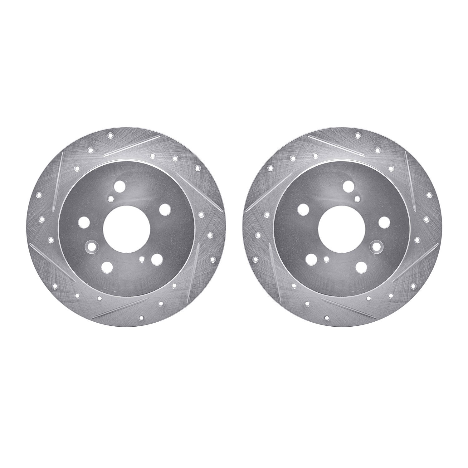 7002-76109 Drilled/Slotted Brake Rotors [Silver], 2012-2018 Lexus/Toyota/Scion, Position: Rear