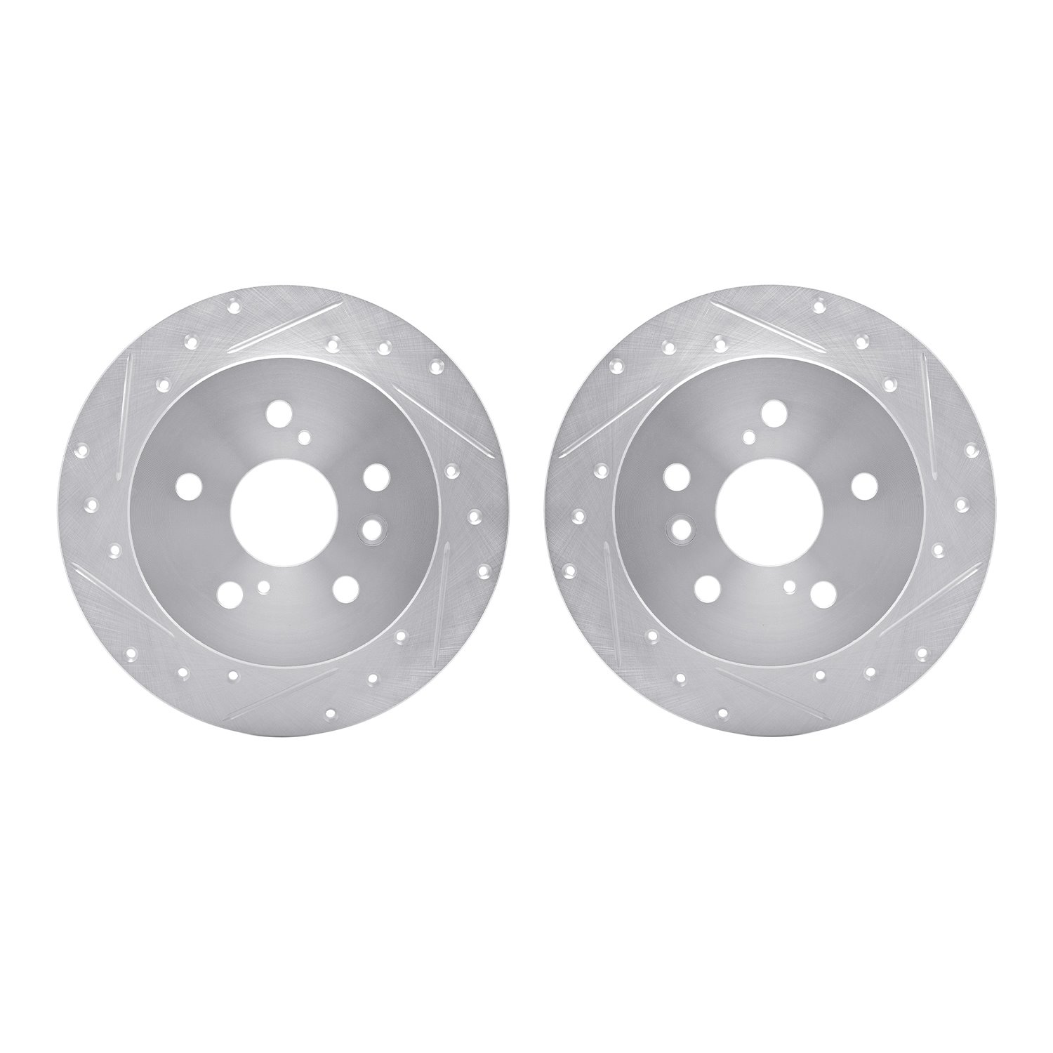 Drilled/Slotted Brake Rotors [Silver], 2007-2012 Lexus/Toyota/Scion