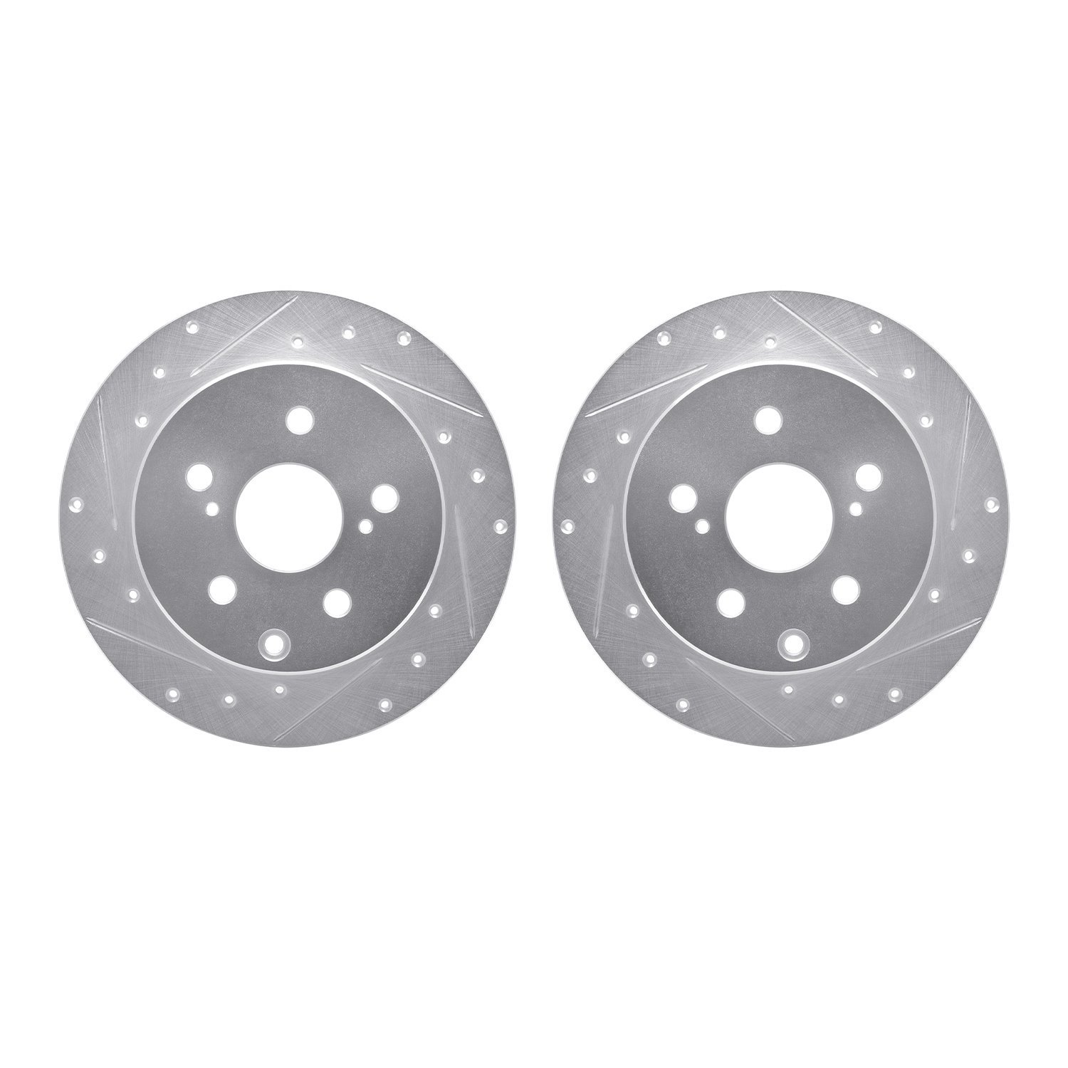 Drilled/Slotted Brake Rotors [Silver], 2006-2018 Lexus/Toyota/Scion