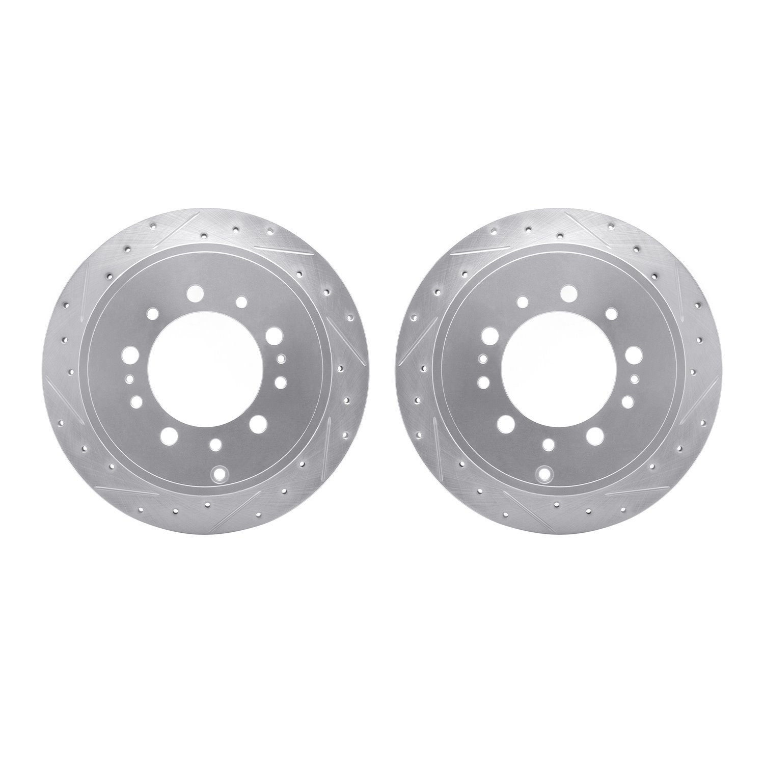 7002-76116 Drilled/Slotted Brake Rotors [Silver], Fits Select Lexus/Toyota/Scion, Position: Rear